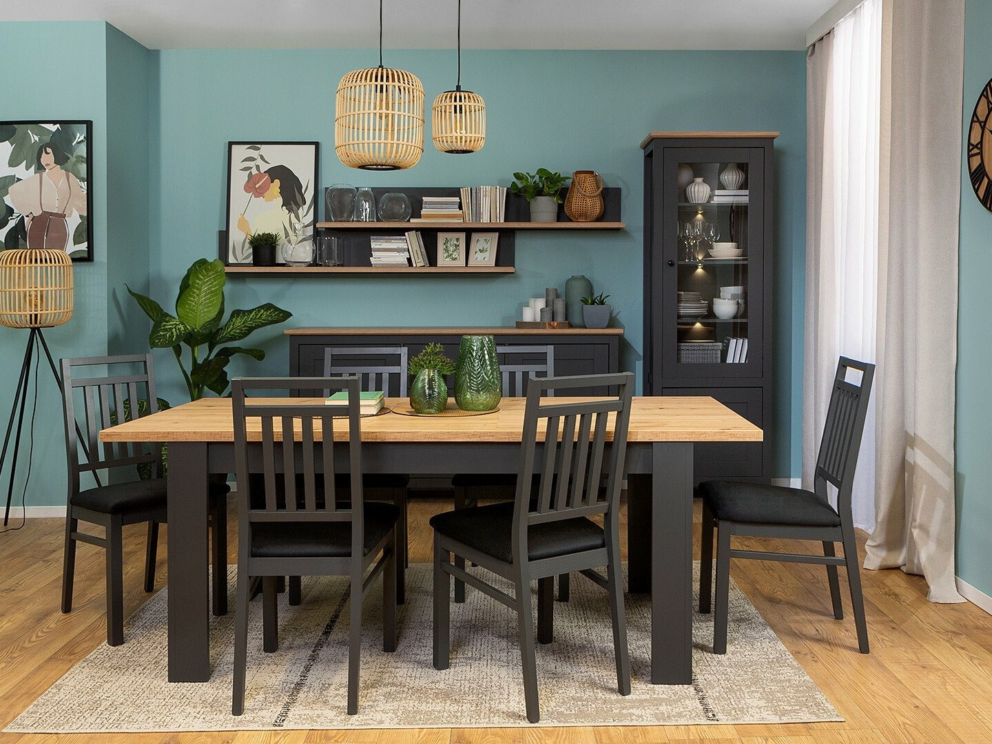 Table Sordoro 122 (Graphite + Artisan oak)