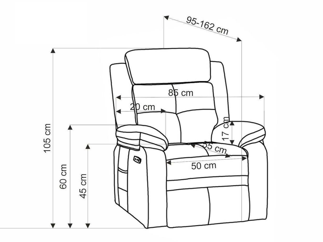 Armchair recliner Houston 1781 (Grey)