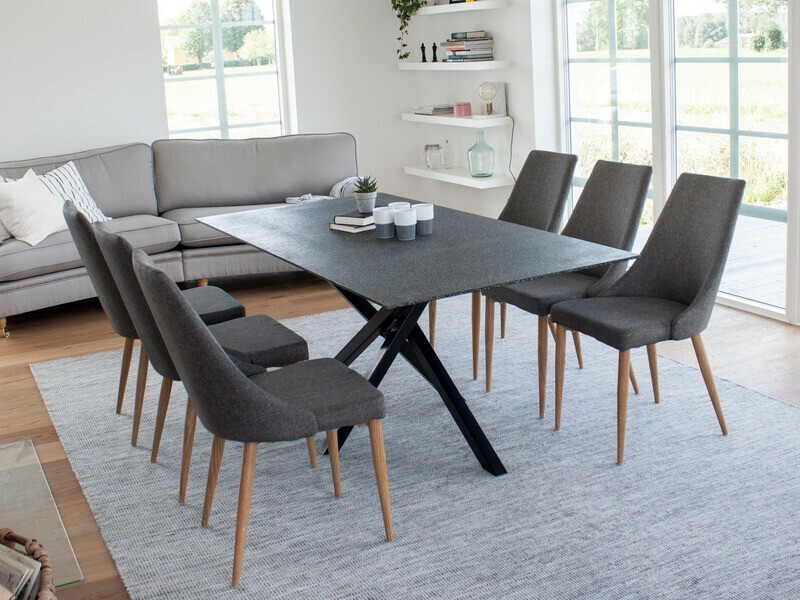Chair Dallas 159 (Dark grey + Brown)