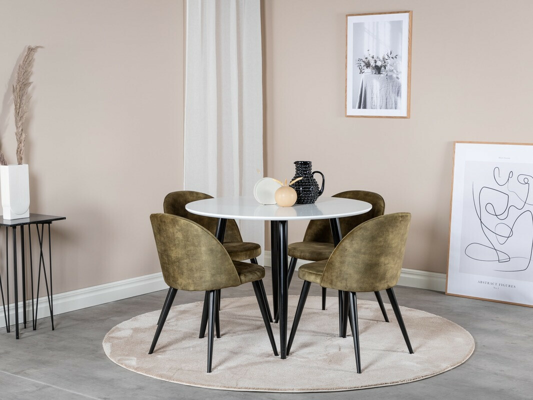 Τραπέζι Dallas 126 (Άσπρο + Μαύρο)