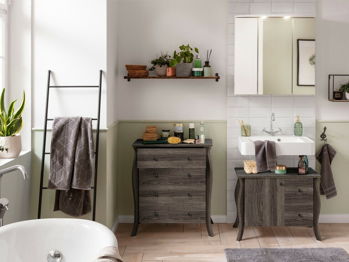 Όρθιο ντουλάπι νιπτήρα μπάνιου Ophtole 101 (Γκρι δρυς)