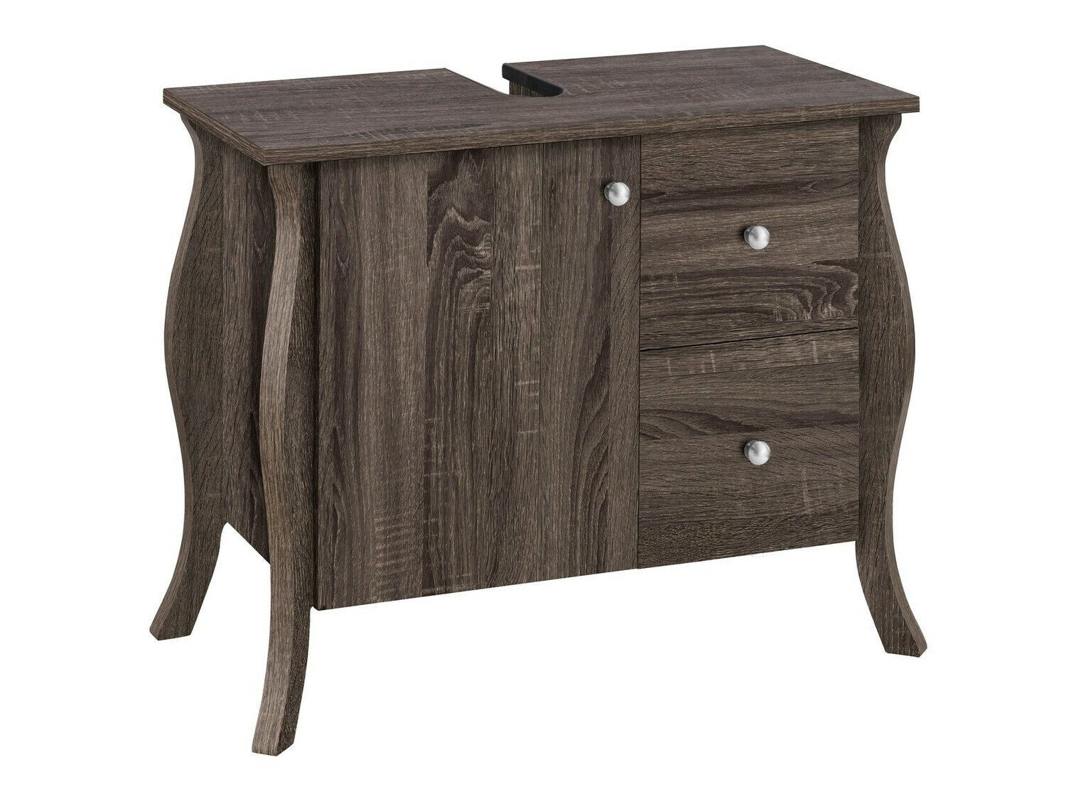 Standing bathroom cabinet for washbasin Ophtole 101 (Grey oak)