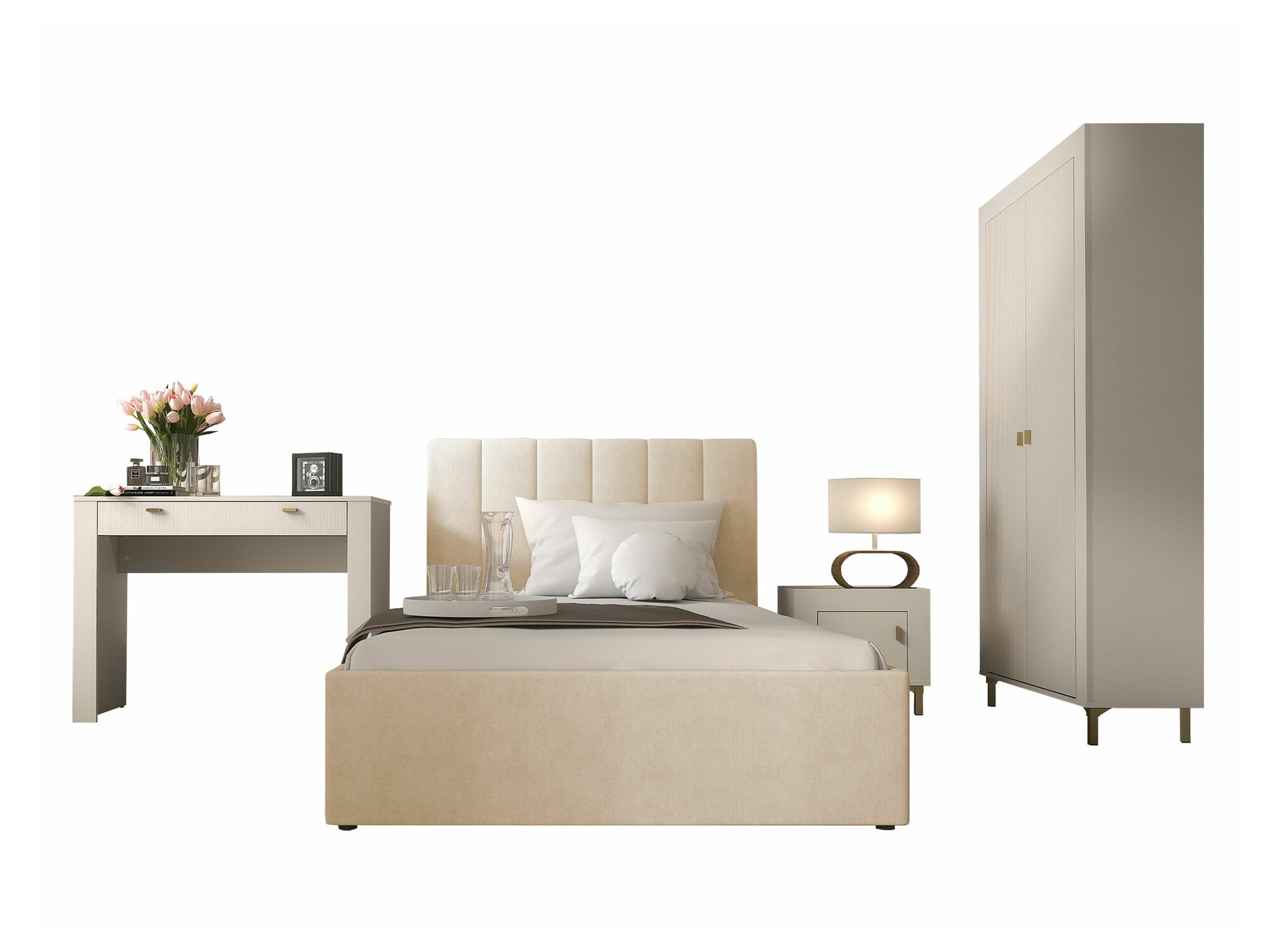 Bedroom set Mormavu 112 (Cashmere + Beige)