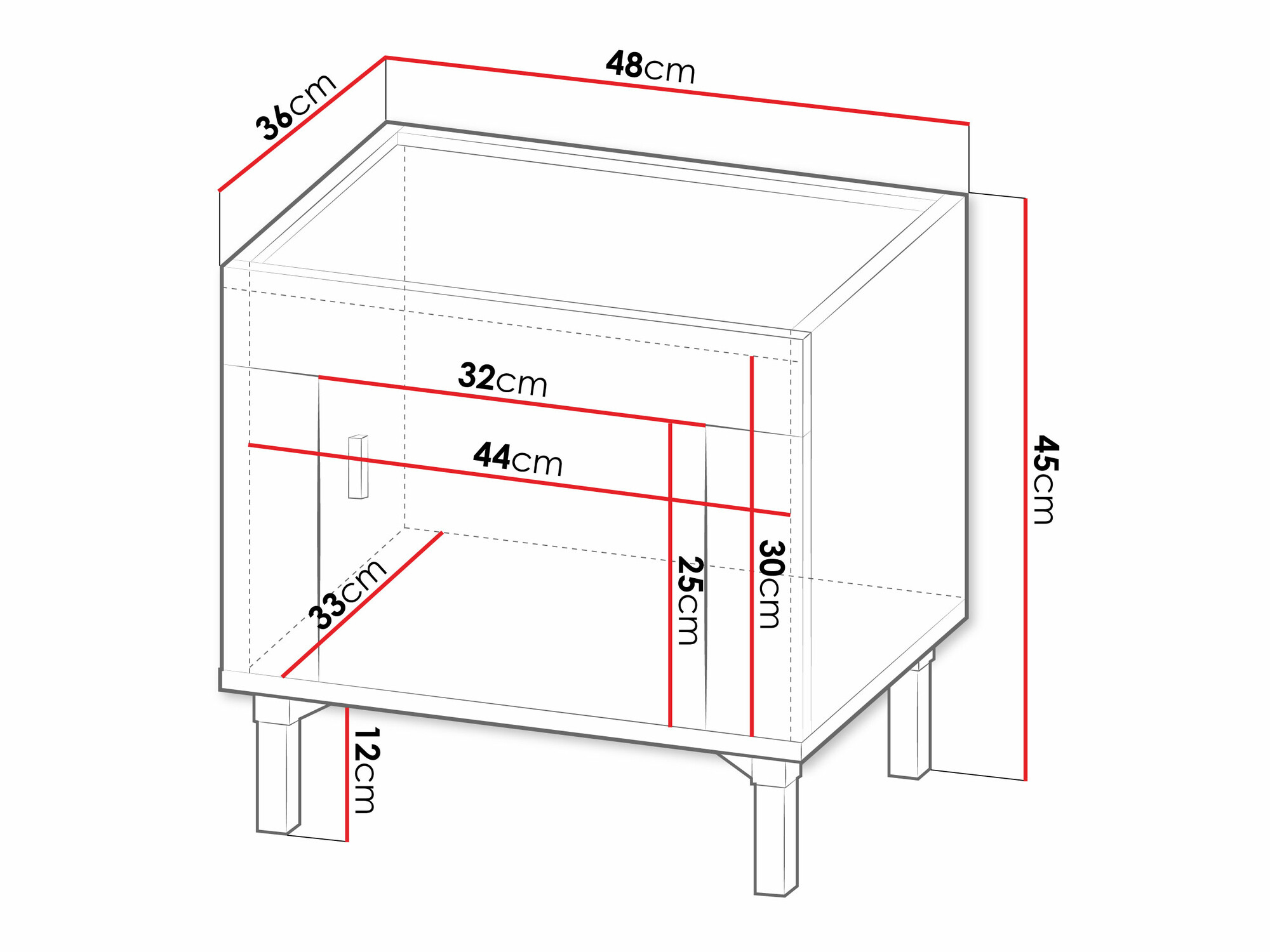 Bedside table Mormavu 109 (Matte black)