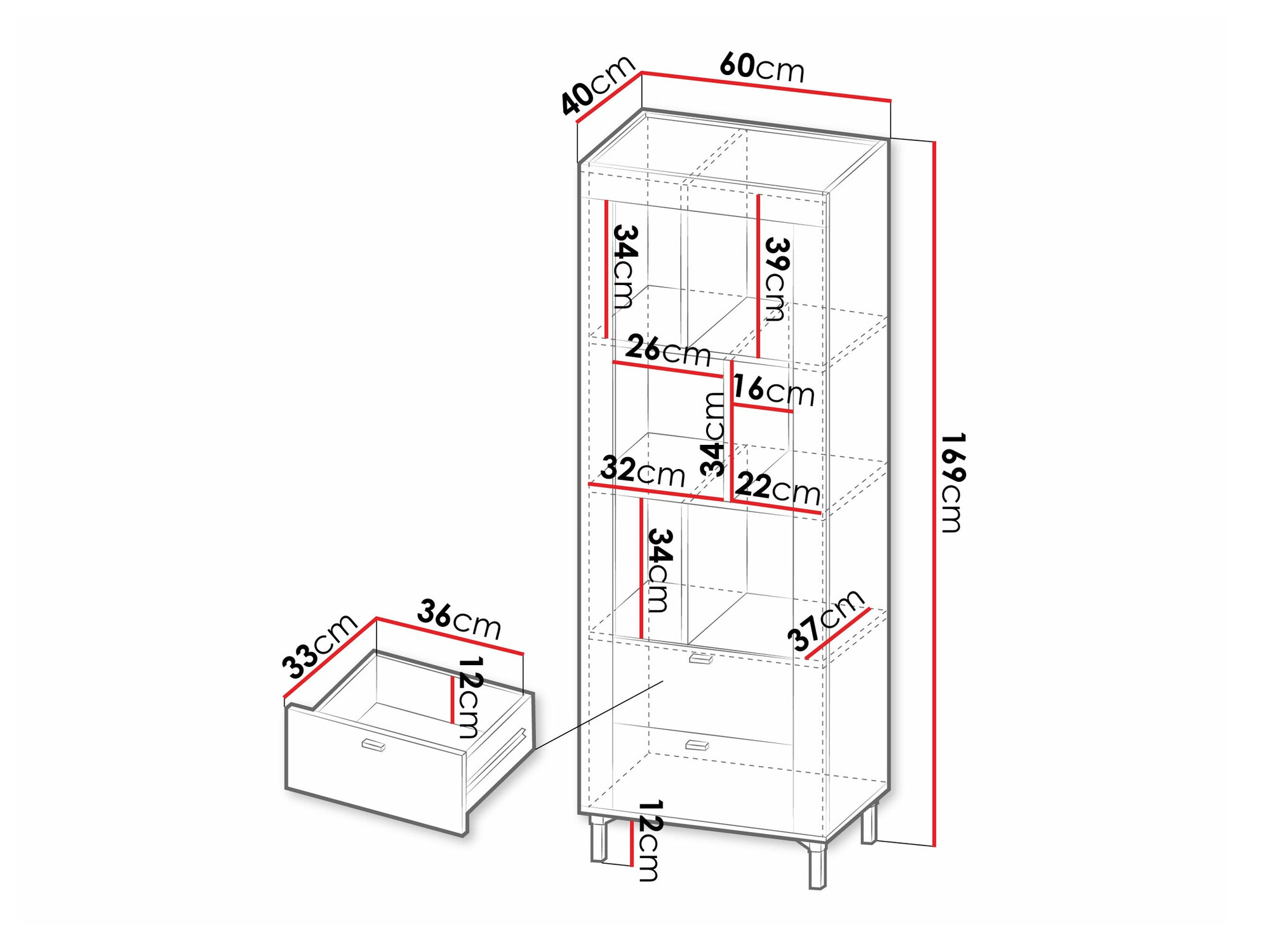 Bookcase Mormavu 102 (Cashmere)