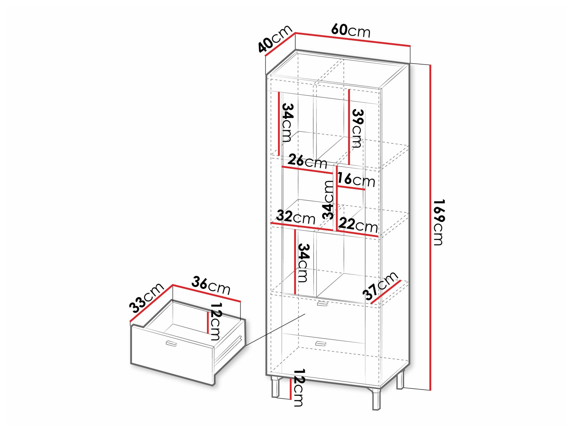 Bookcase Mormavu 102 (Matte black)