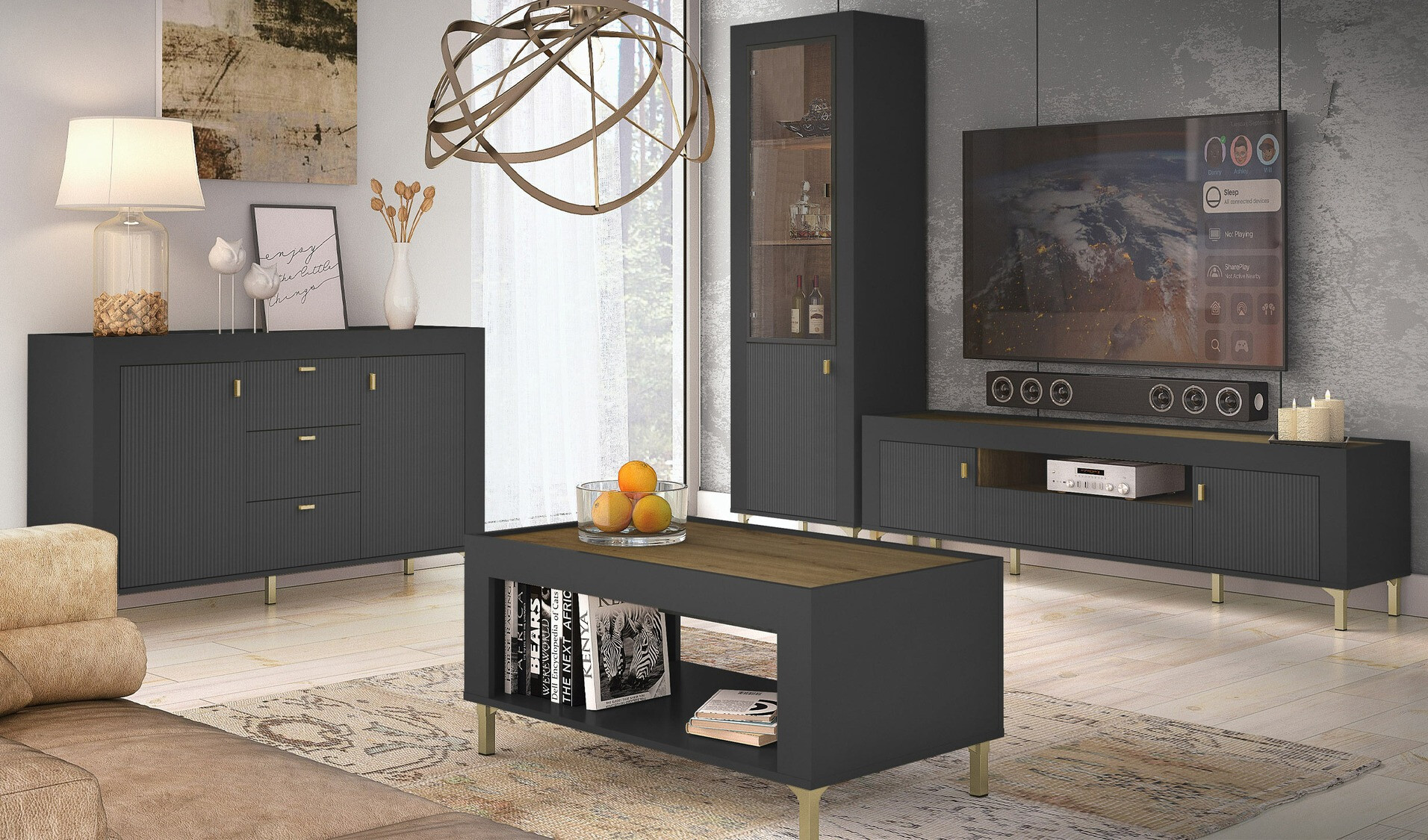 Bookcase Mormavu 104 (Matte black)
