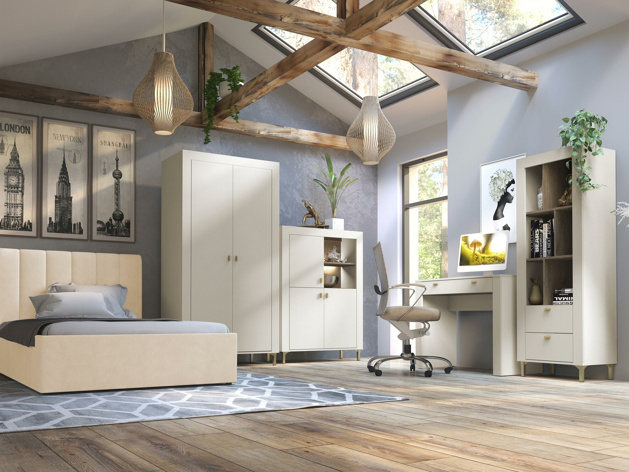 Bookcase Mormavu 105 (Cashmere)
