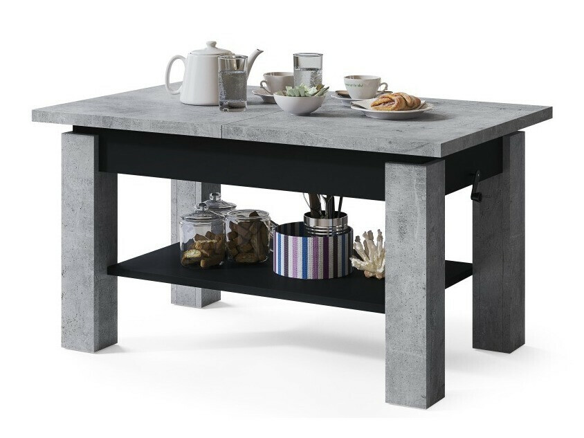 Coffee table transformer Glendale 100 (Concrete + Black)
