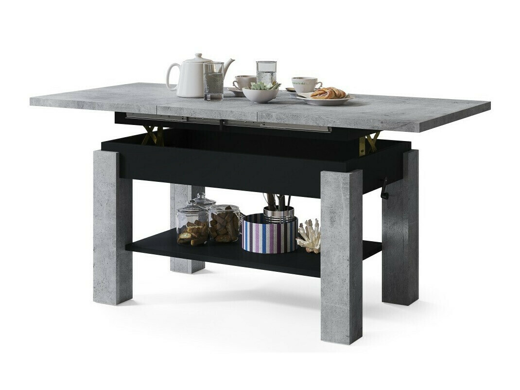 Coffee table transformer Glendale 100 (Concrete + Black)