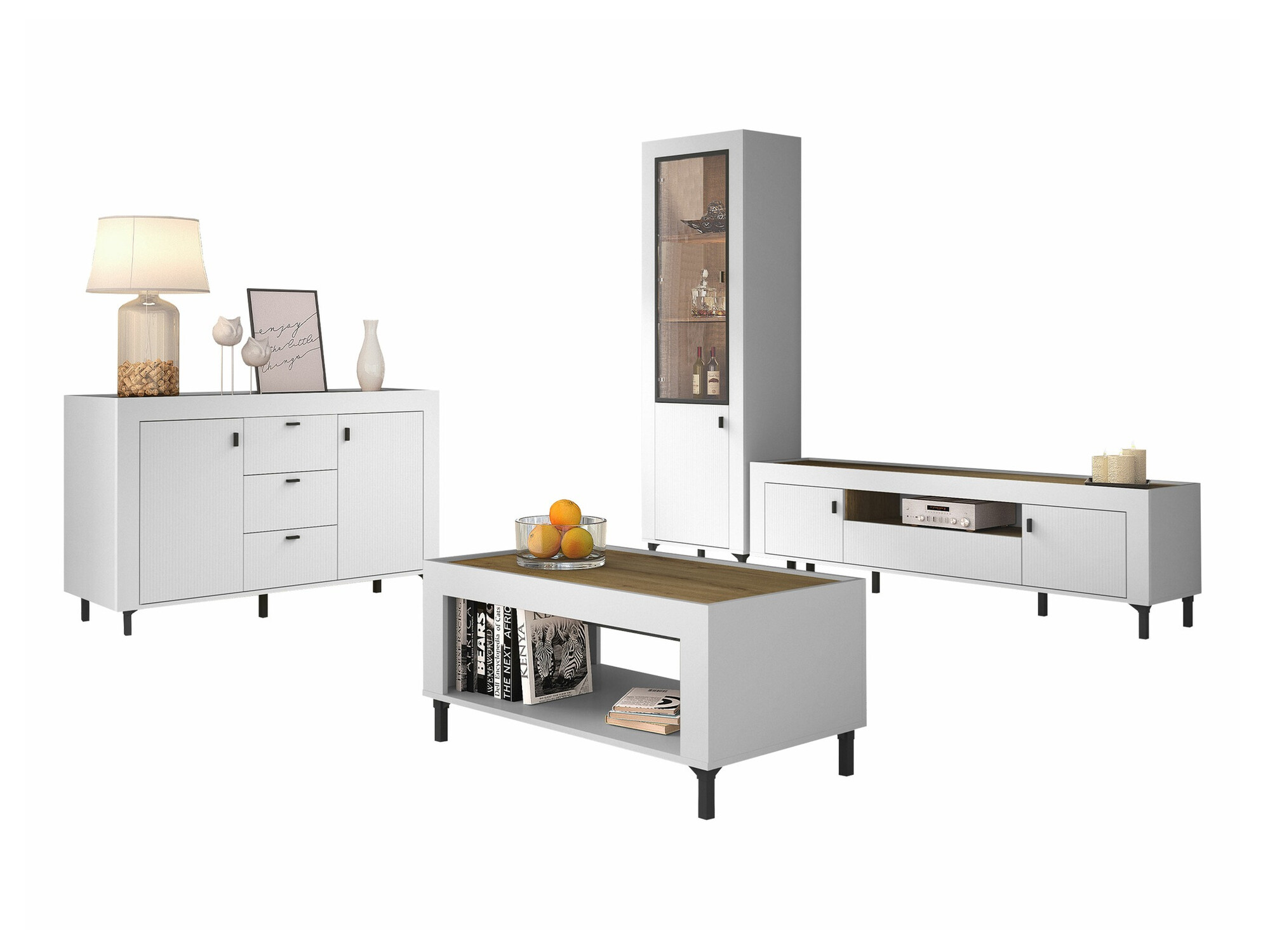 Living room set Mormavu 114 (Matte white)