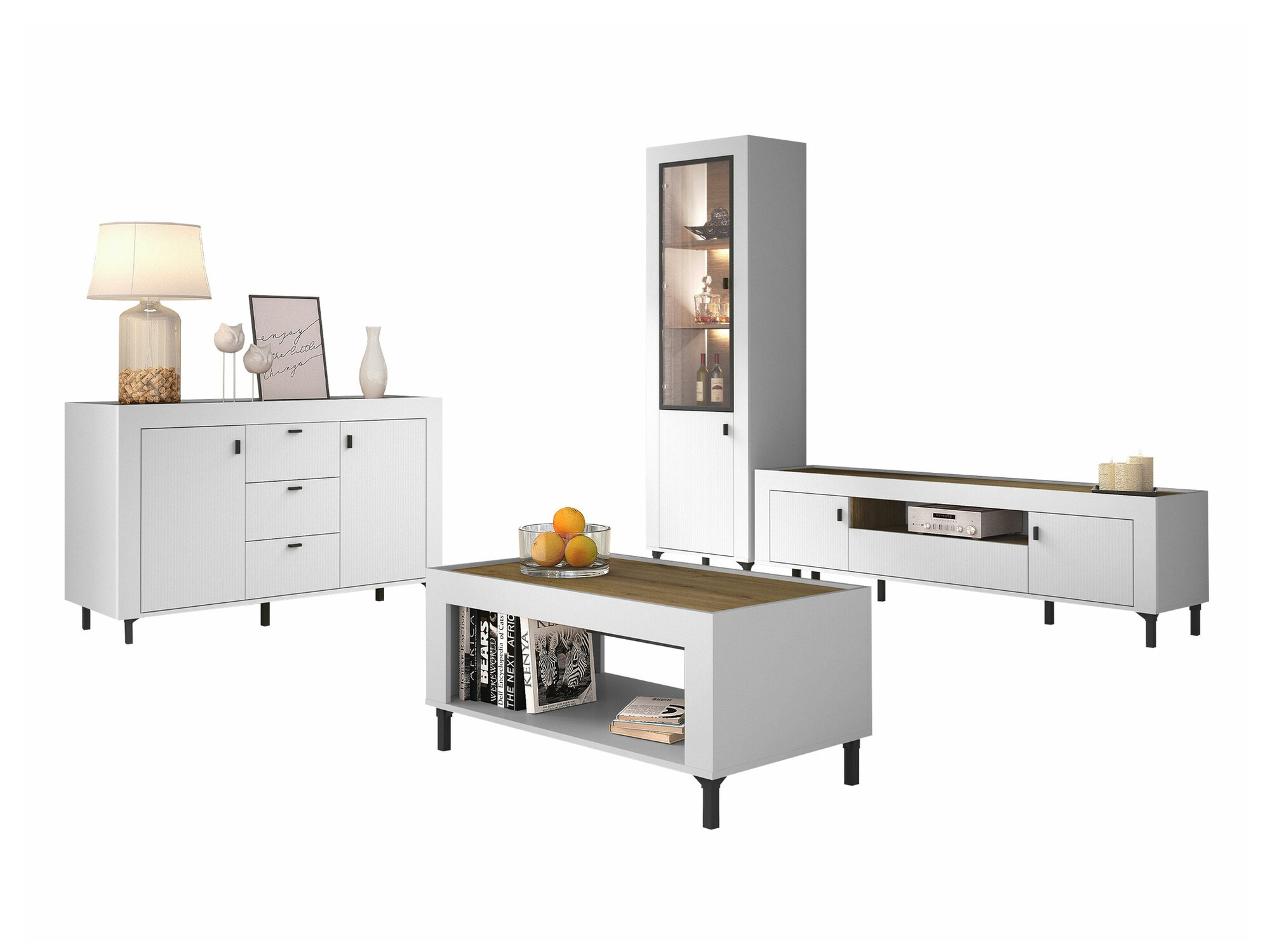 Living room set Mormavu 114 (Matte white)
