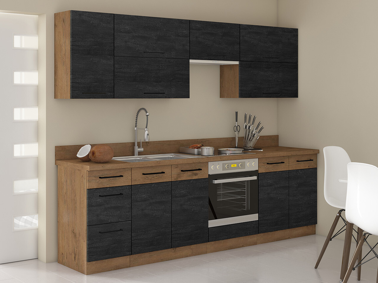 Modular wall cabinet Wood Dark 134
