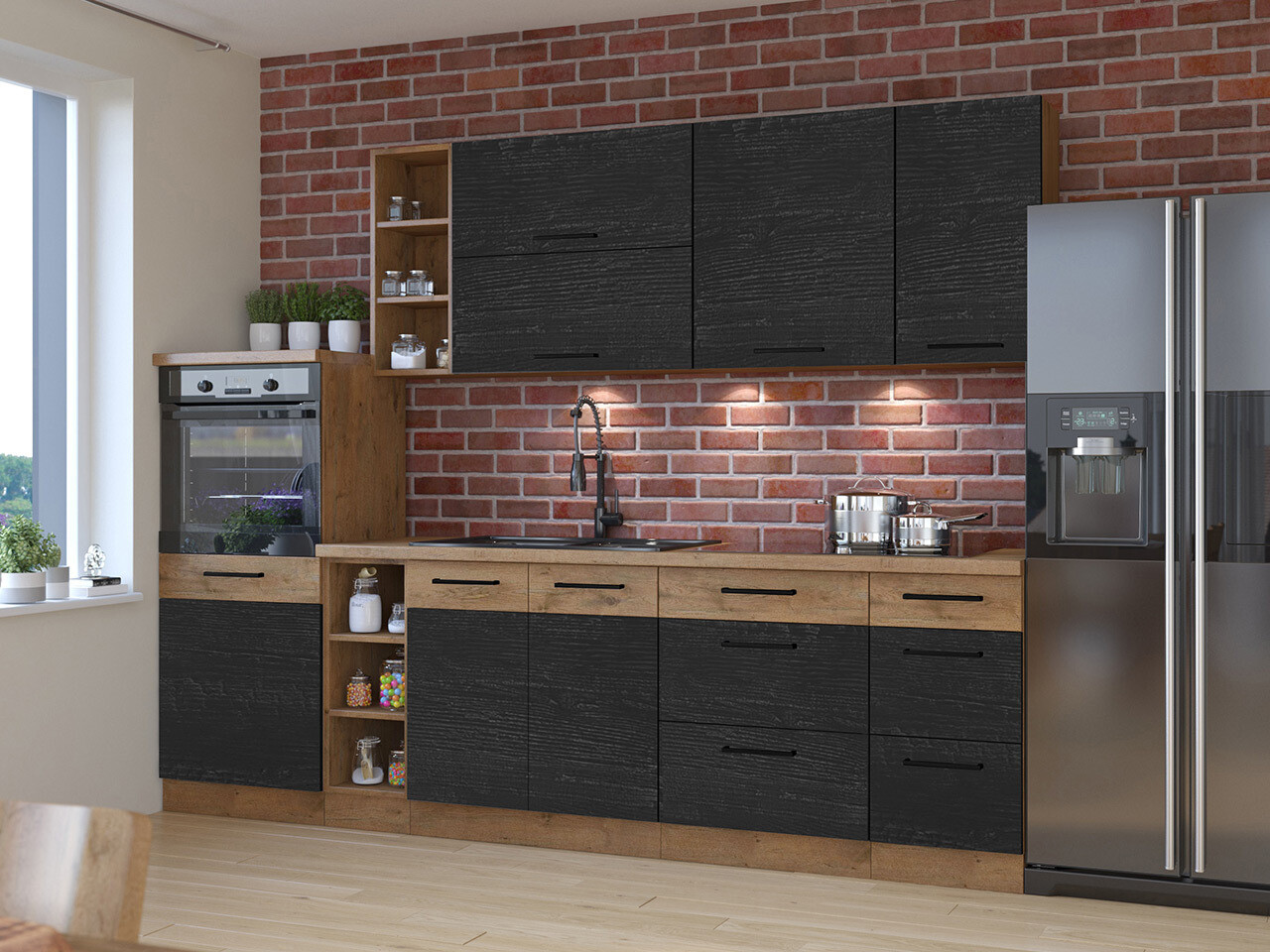 Modular wall cabinet Wood Dark 134