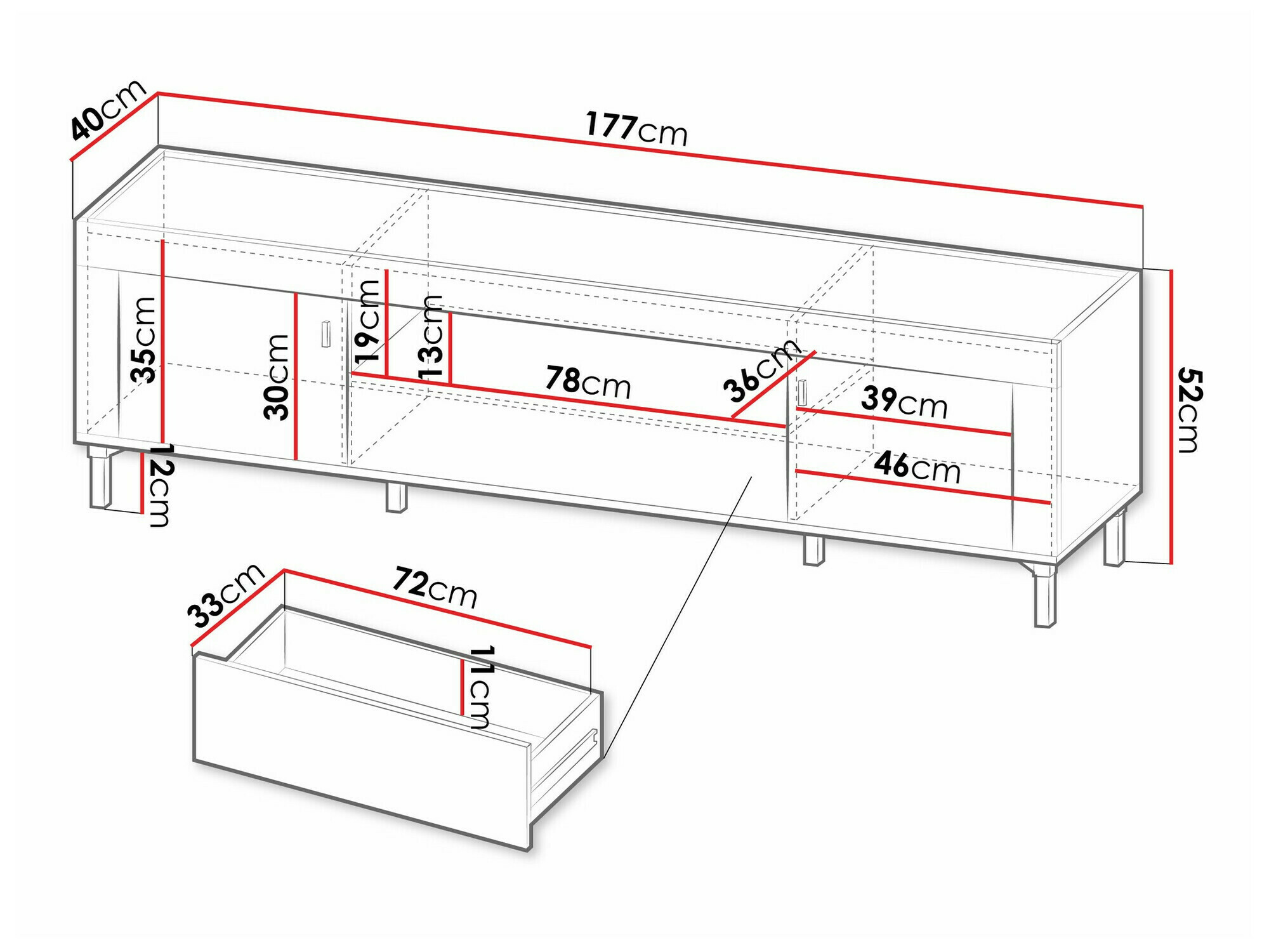 TV stand Mormavu 106 (Matte black)