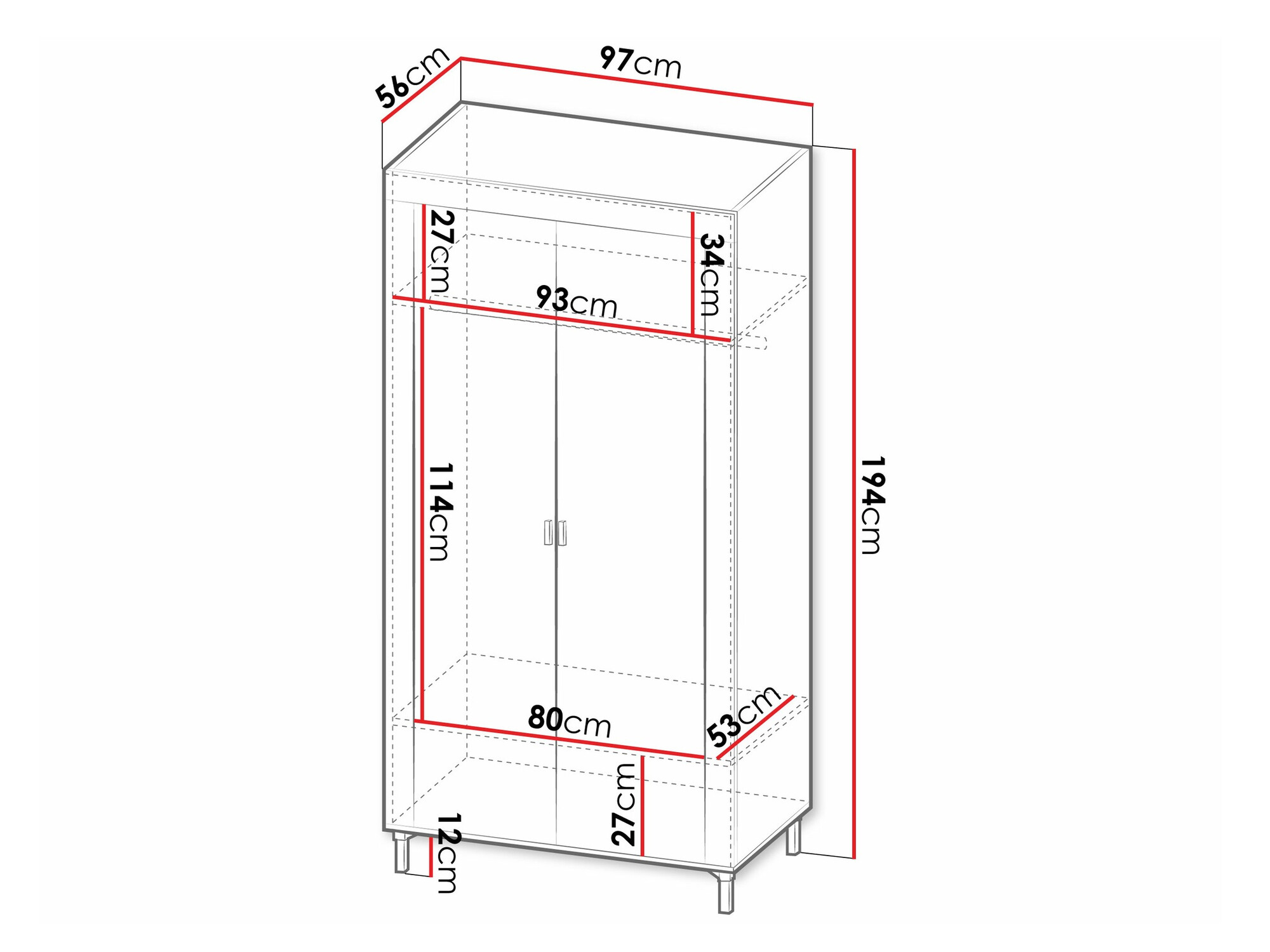 Wardrobe Mormavu 100 (Matte black)