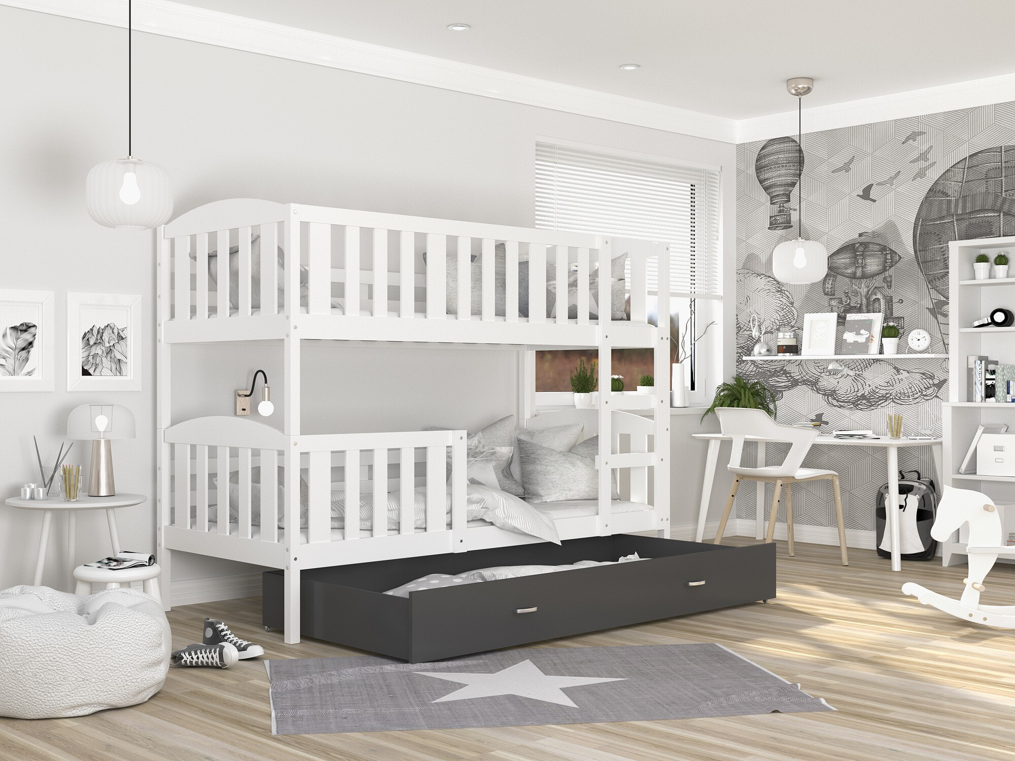 Bunk bed Aurora 104 (White)