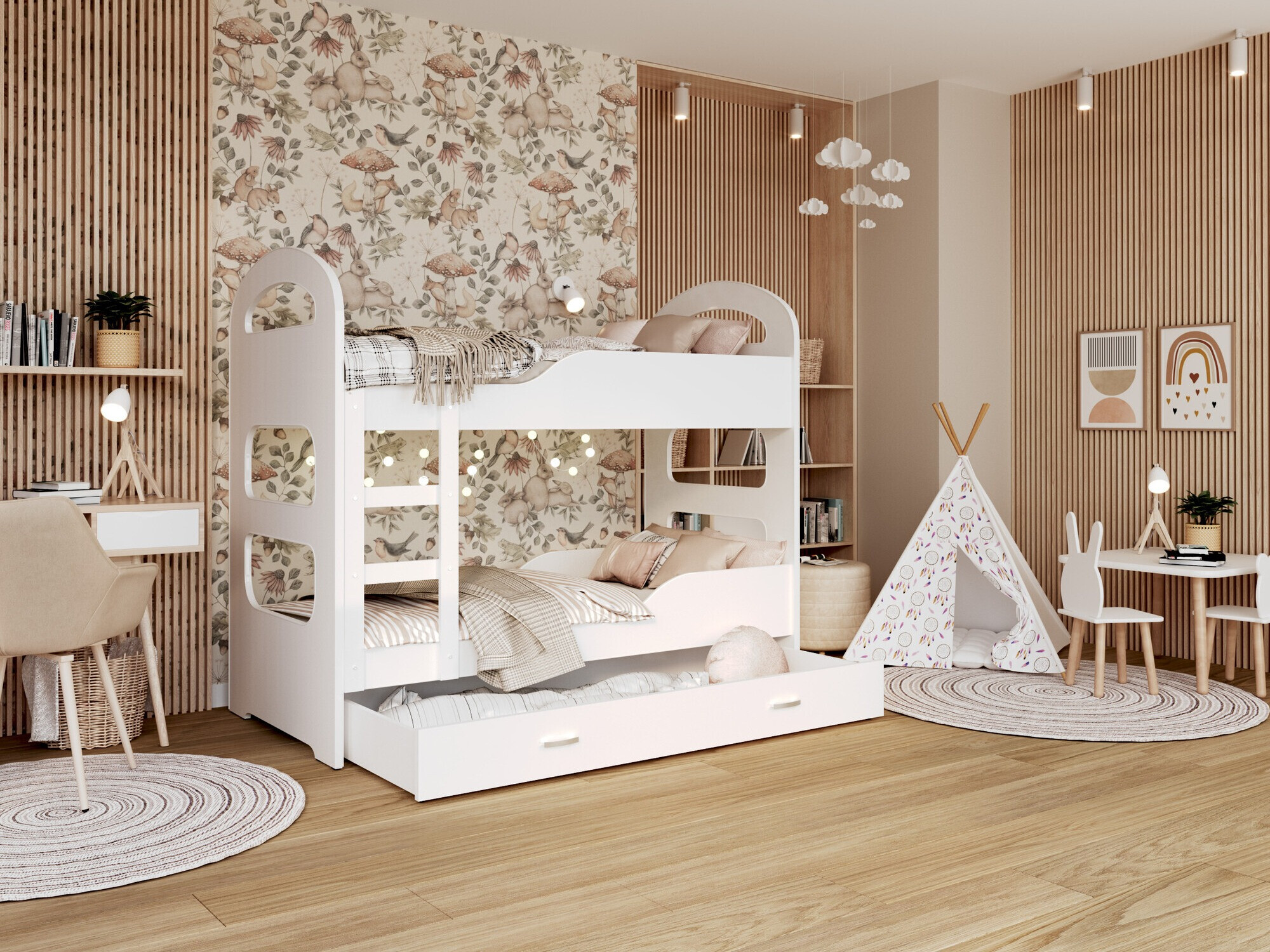 Bunk bed Aurora 114 (White)