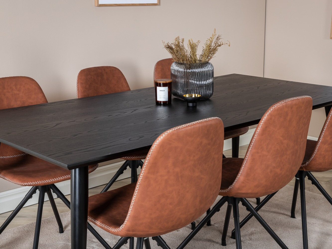 Dining set Dallas 2578 (Black + Brass)