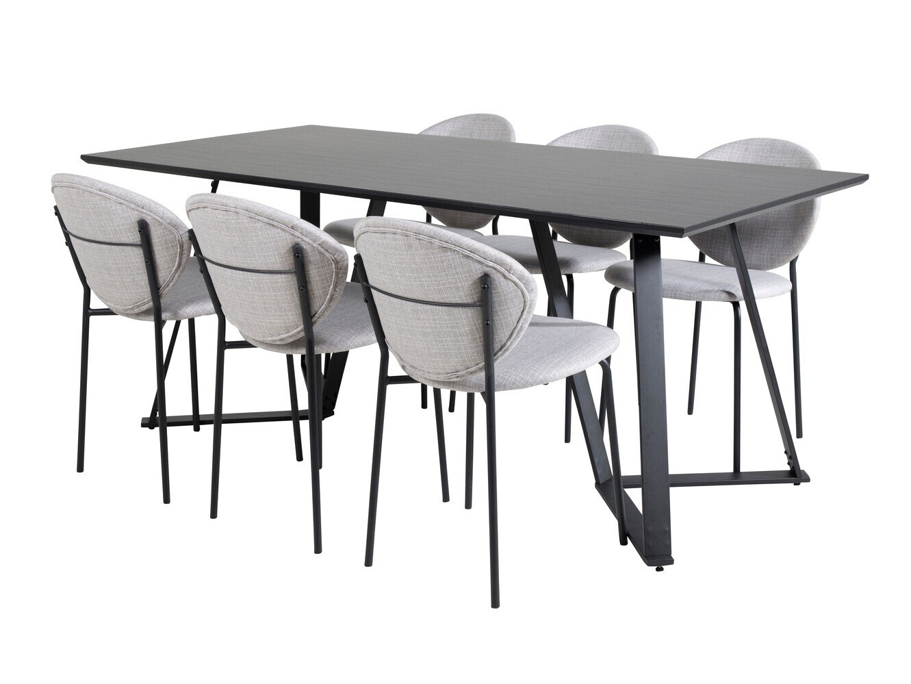 Dining set Dallas 1970 (Black + Grey)