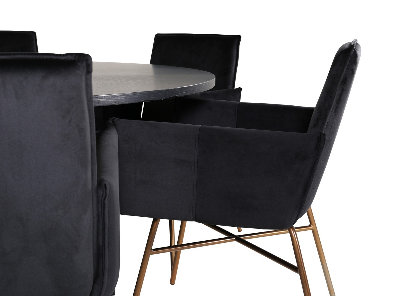 Dining set Dallas 2391 (Black + Brass)