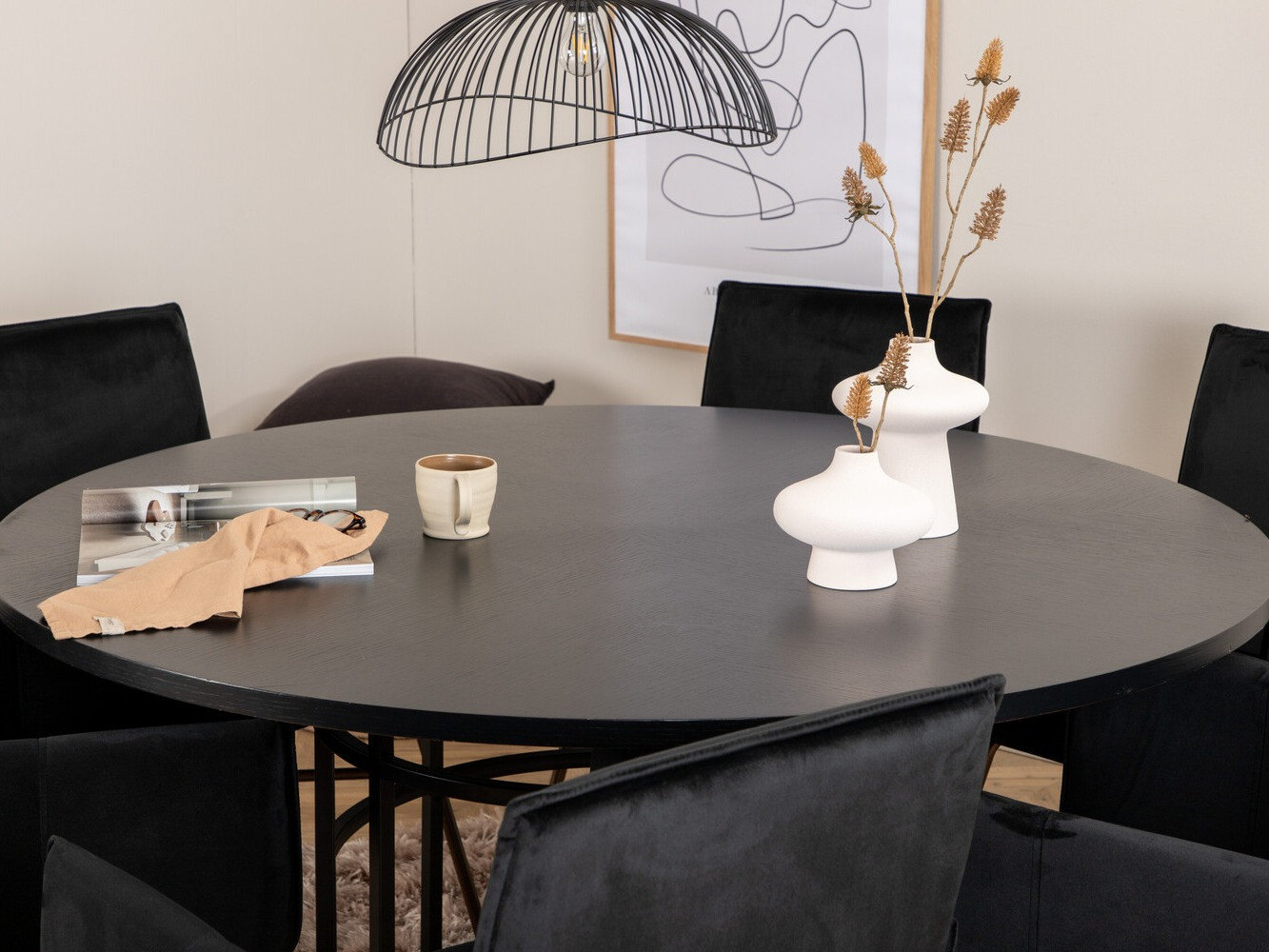 Dining set Dallas 2391 (Black + Brass)