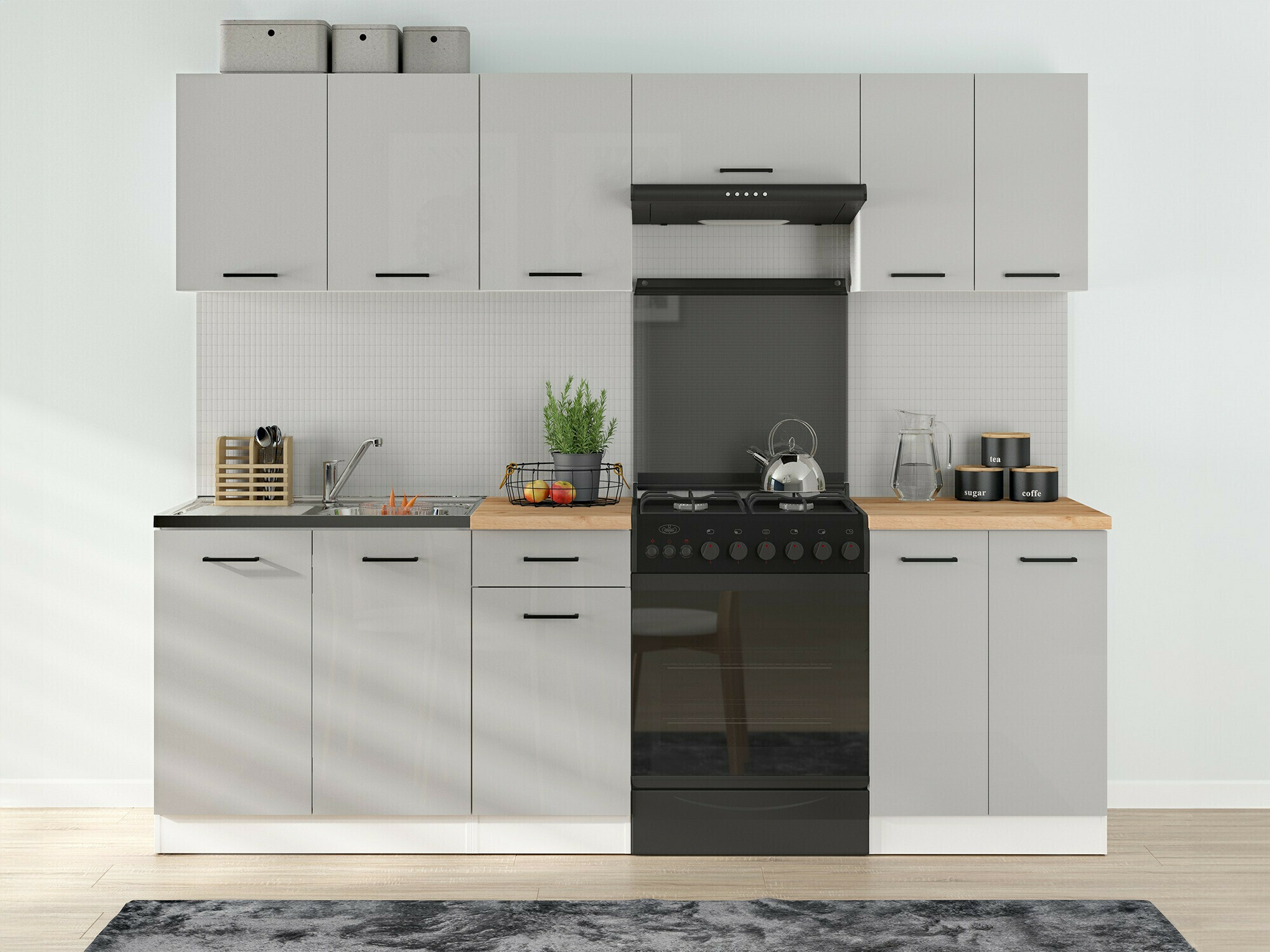 Modular kitchen set Line Grey 120