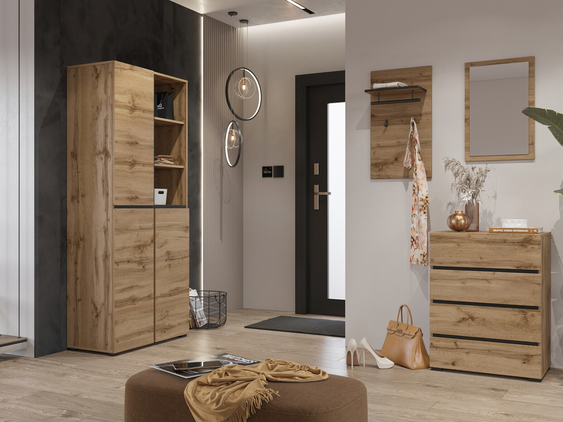 Σετ διαδρόμου Alfere 113 (Δρυς wotan)