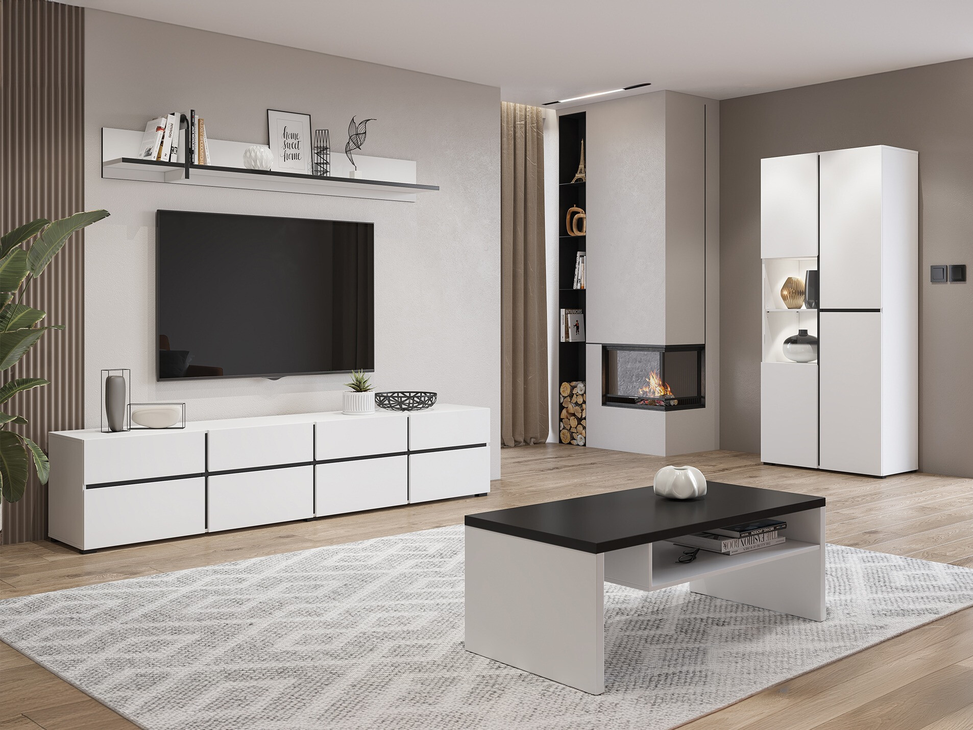 Σετ επίπλων σαλονιού Alfere 117 (Άσπρο)