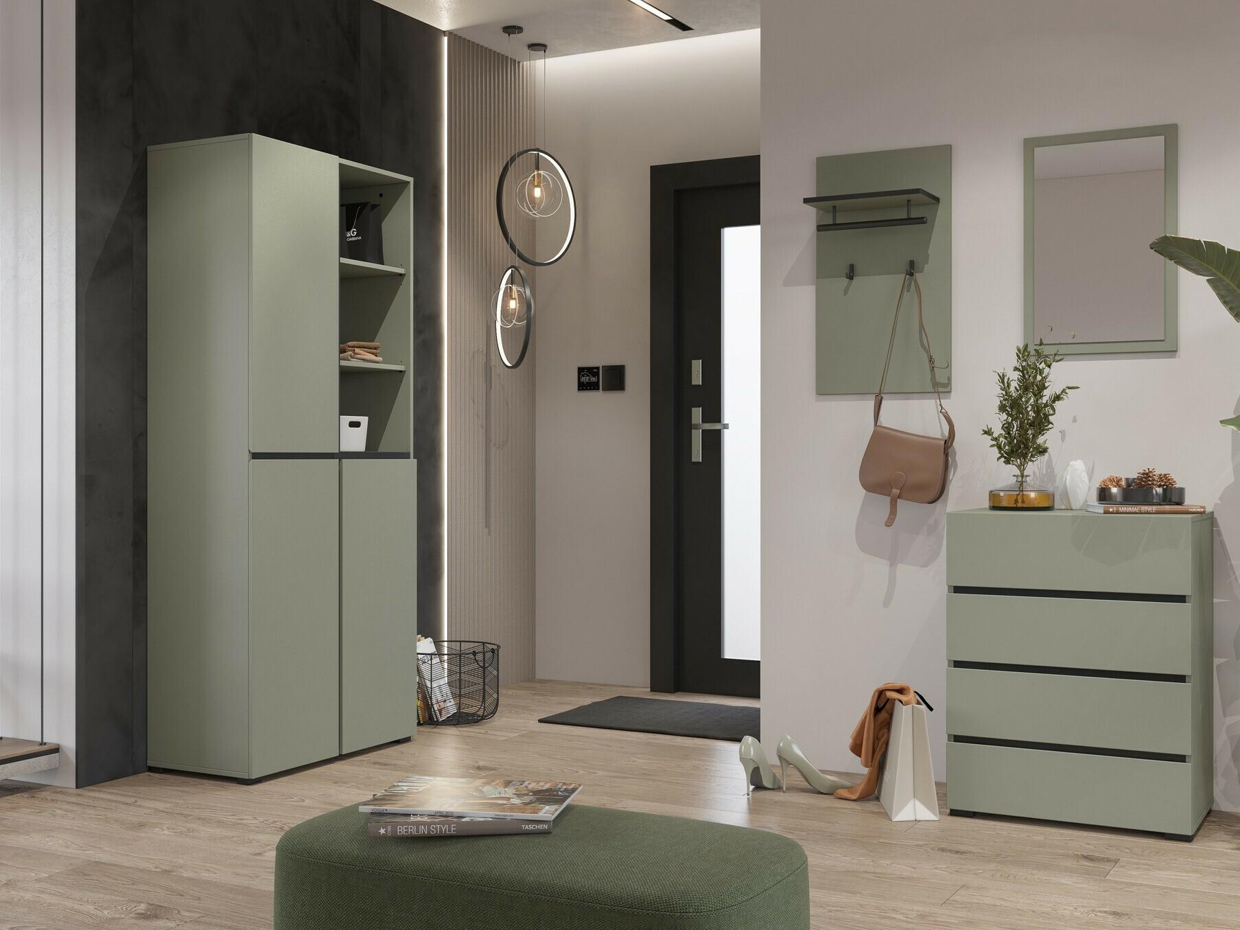 Shoe shelf Alfere 116 (Green)