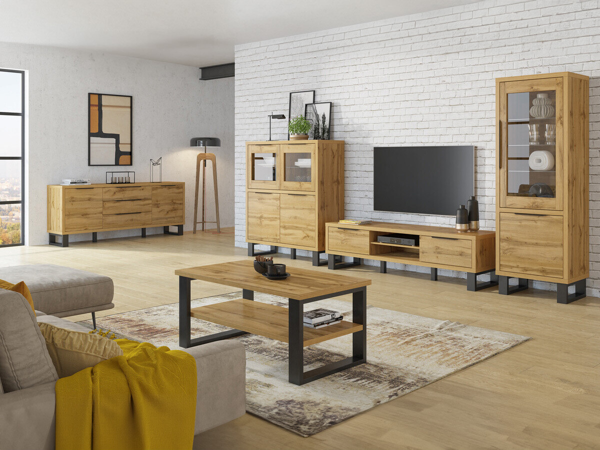 Chest of drawers Avicavu 109 (Wotan Oak + Black)
