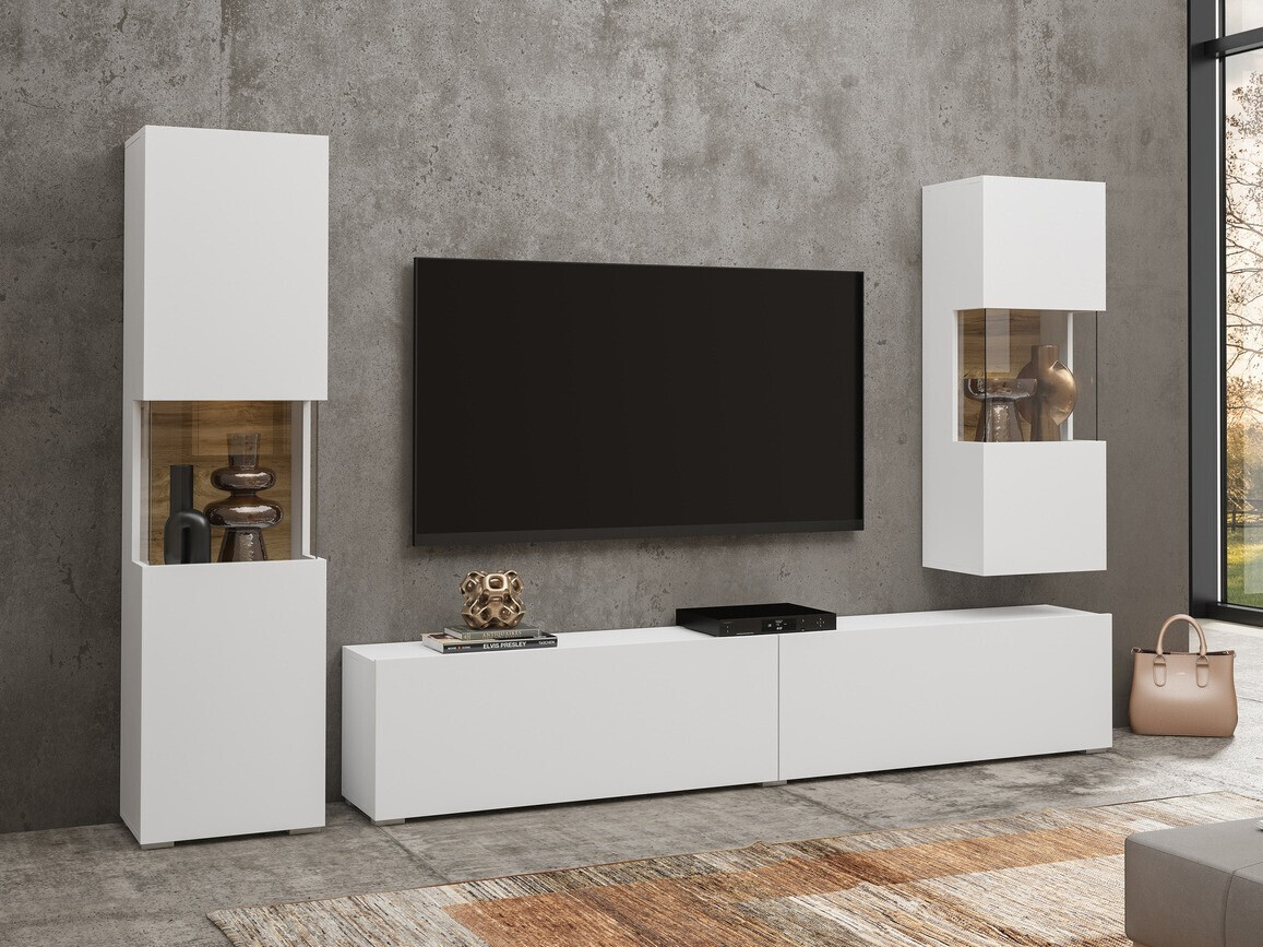 Wall cabinet Revmiru 101 (White + Wotan Oak)