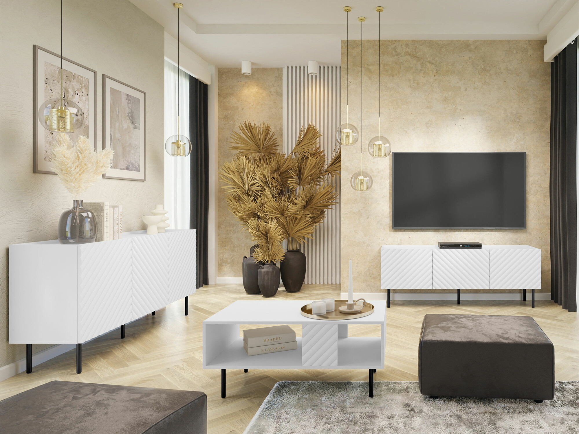 Σετ επίπλων σαλονιού Mortali 108 (Άσπρο)