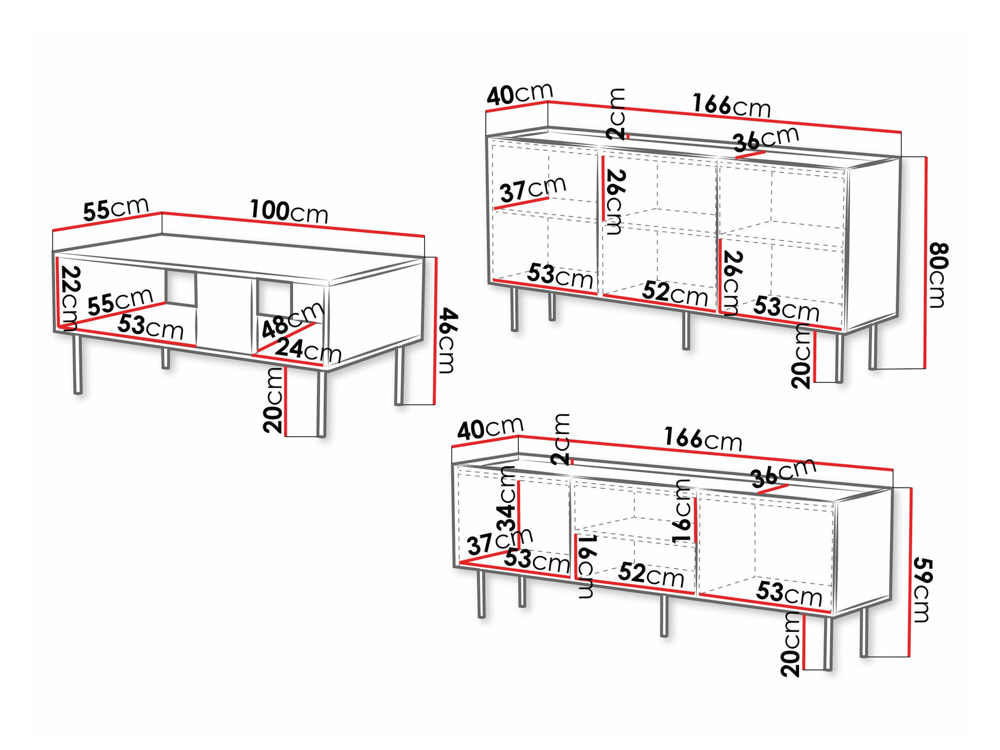 Σετ επίπλων σαλονιού Sillen (Μαύρο)