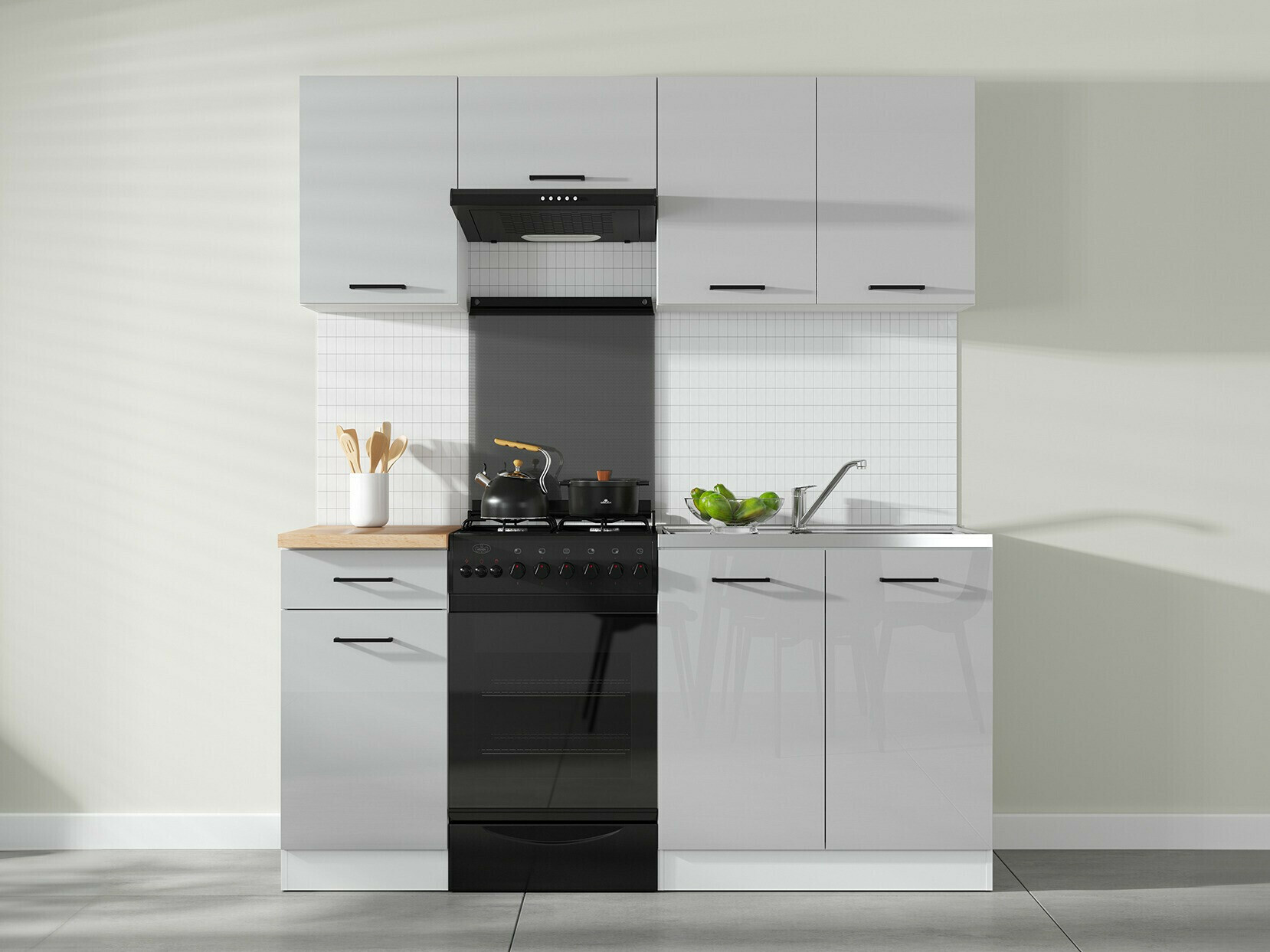 Modular wall cabinet Line Grey 110
