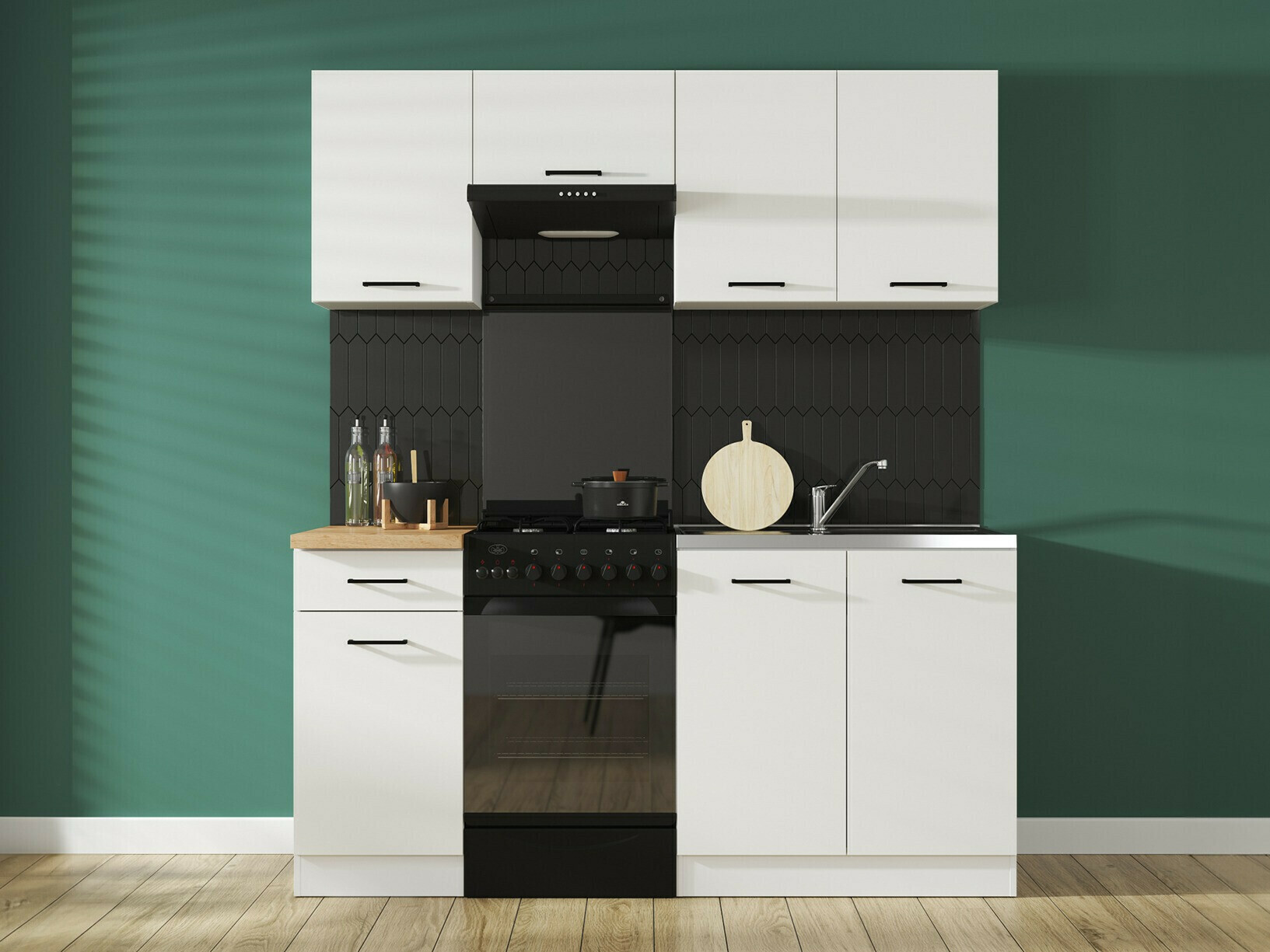 Modular wall cabinet Line White 110