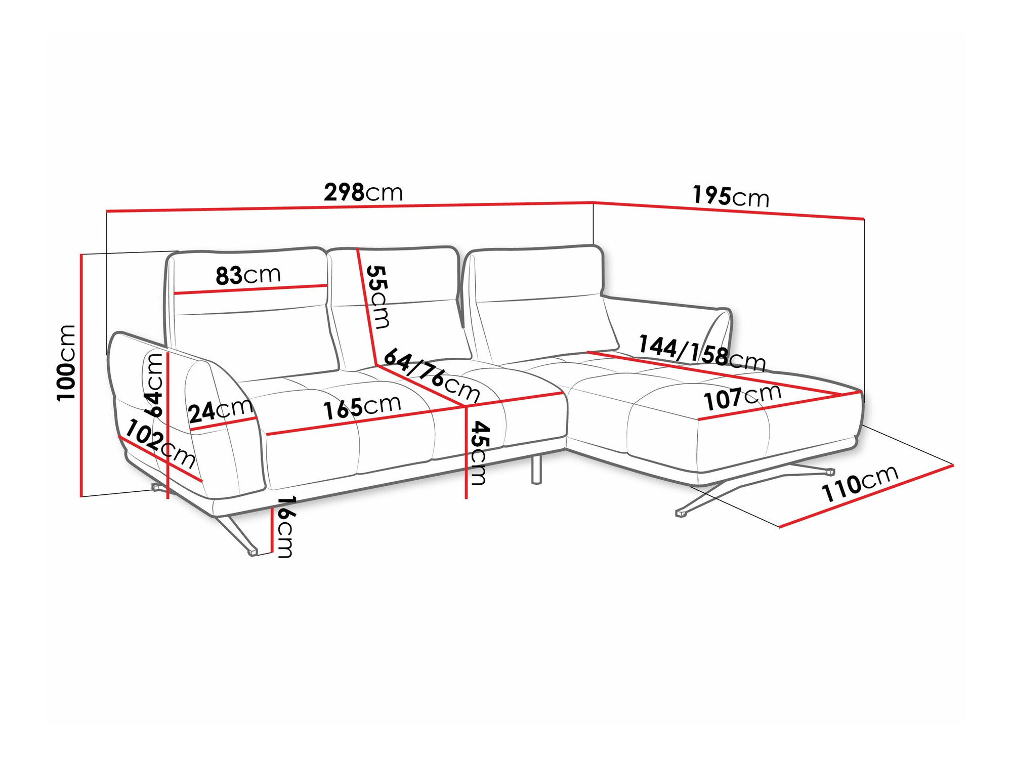 Corner sofa Lincoln 195 (Sorella 13)