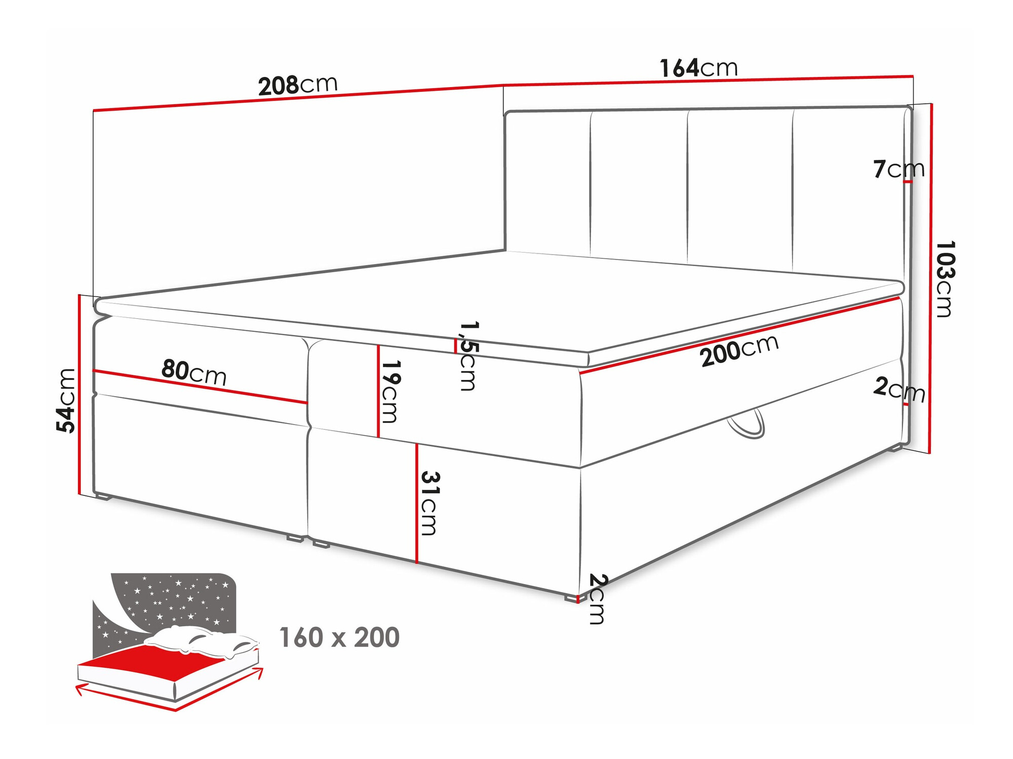 Κρεβάτι continental Oppidum (Manila 02)