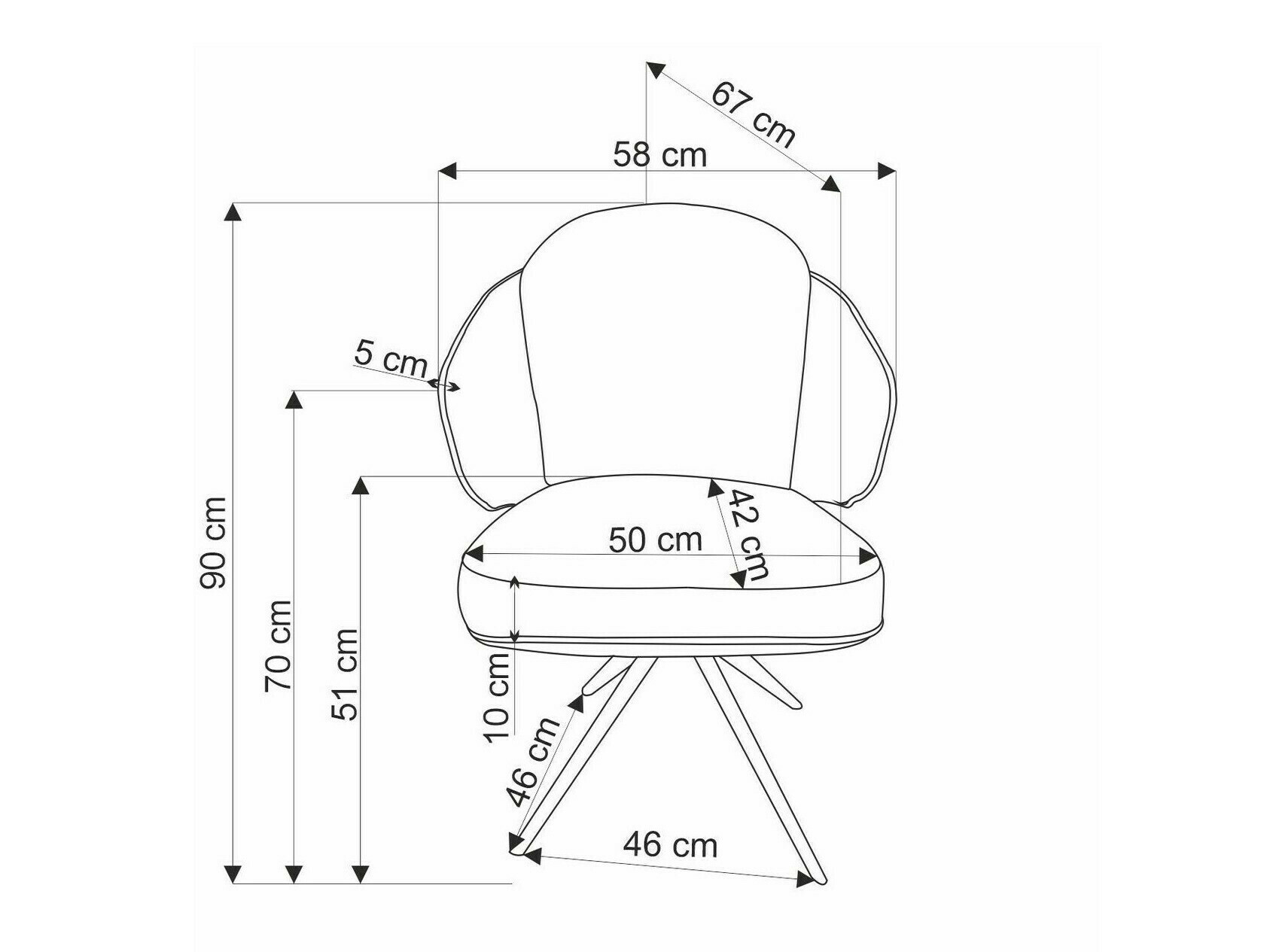Chair Houston 1823 (Grey + Light grey)