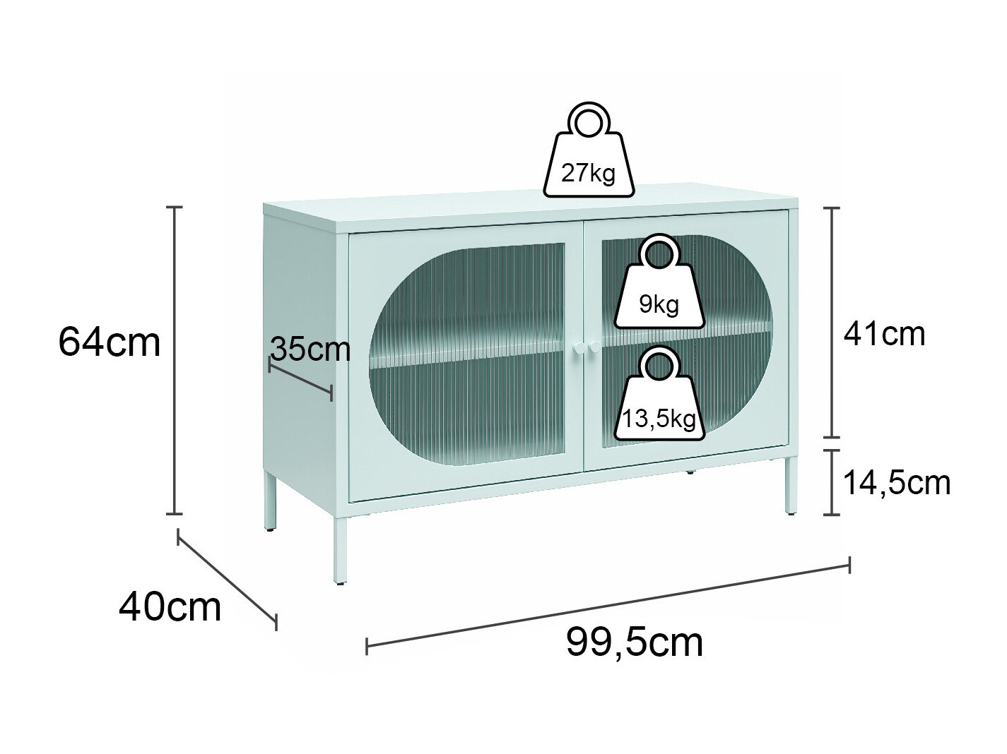 Μπουφέ Tulsa 652 (Ανοιχτό μπλε)