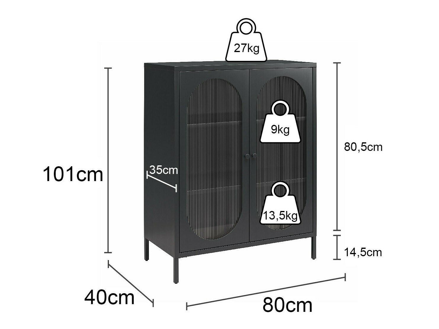 Μπουφέ Tulsa 653 (Κρεμ)