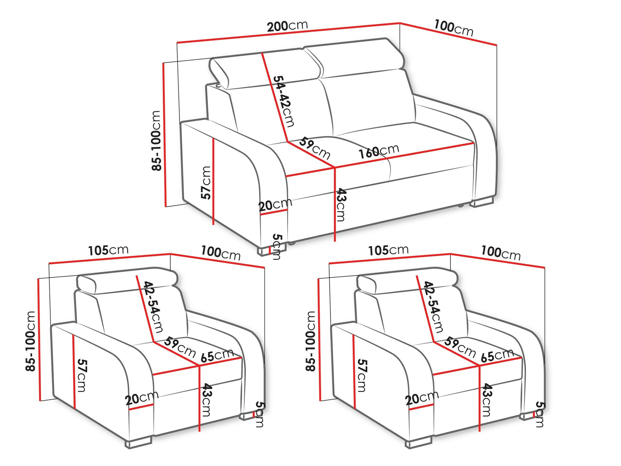 Σετ ταπετσαρισμένων επίπλων Ovos (Crown 17)