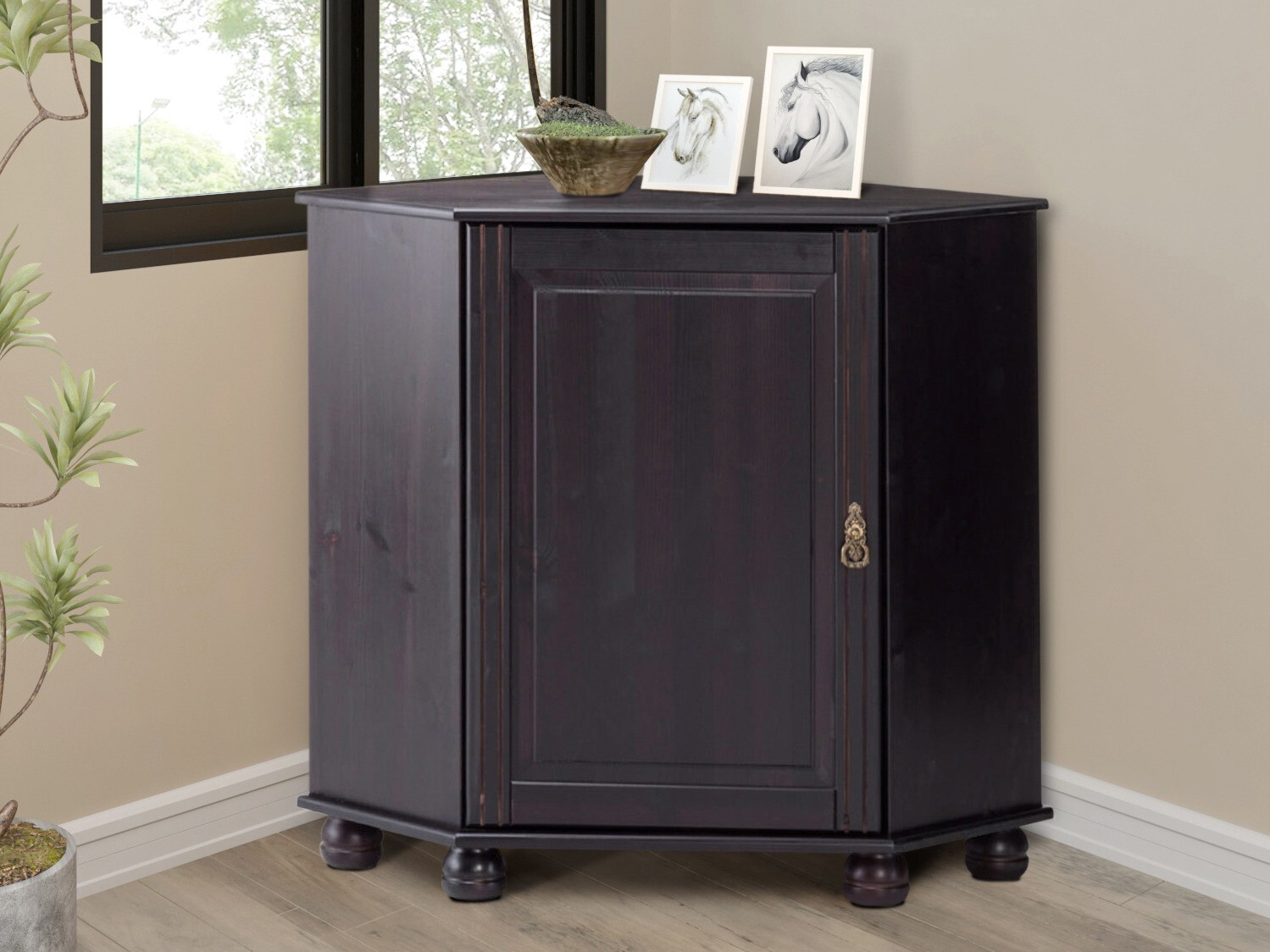 Γωνιακό ντουλάπι Nolcore 105 (Σκούρο καφέ)