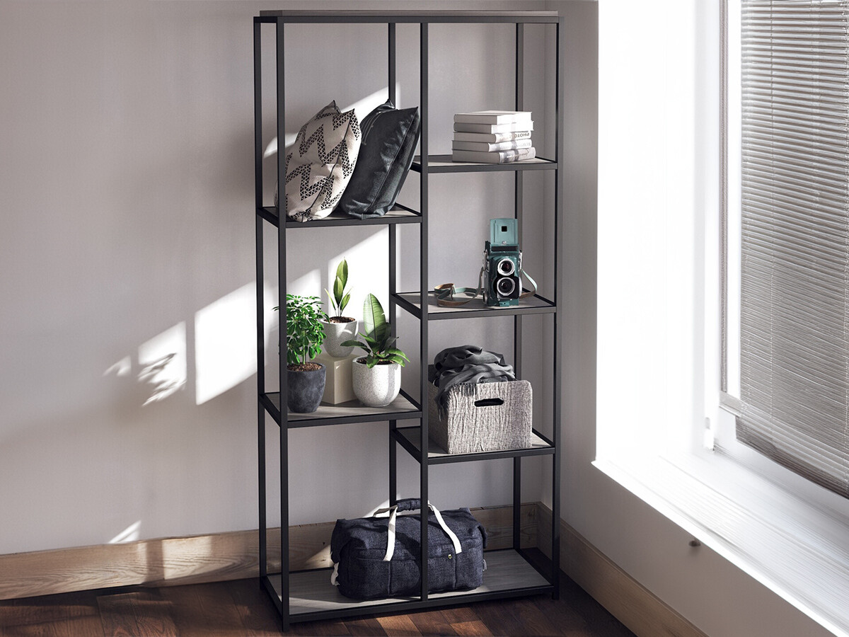 Βιβλιοθήκη Tulsa 558 (Γκρι δρυς + Μαύρο)