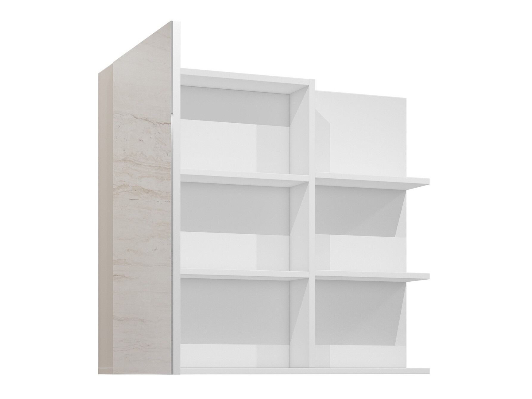 Ντουλάπι μπάνιου με καθρέφτη Tecavu 102 (Γυαλιστερό λευκό + Άσπρο)