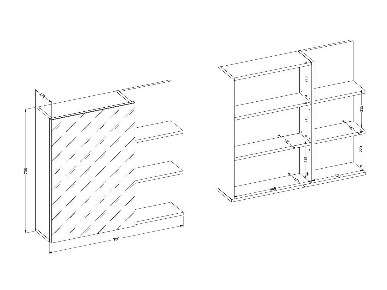 Ντουλάπι μπάνιου με καθρέφτη Tecavu 102 (Γυαλιστερό λευκό + Άσπρο)