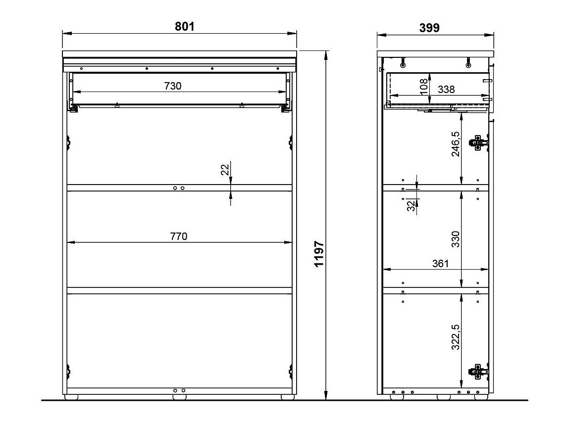 Συρταριέρα Vesbeno 101 (Γραφίτης)