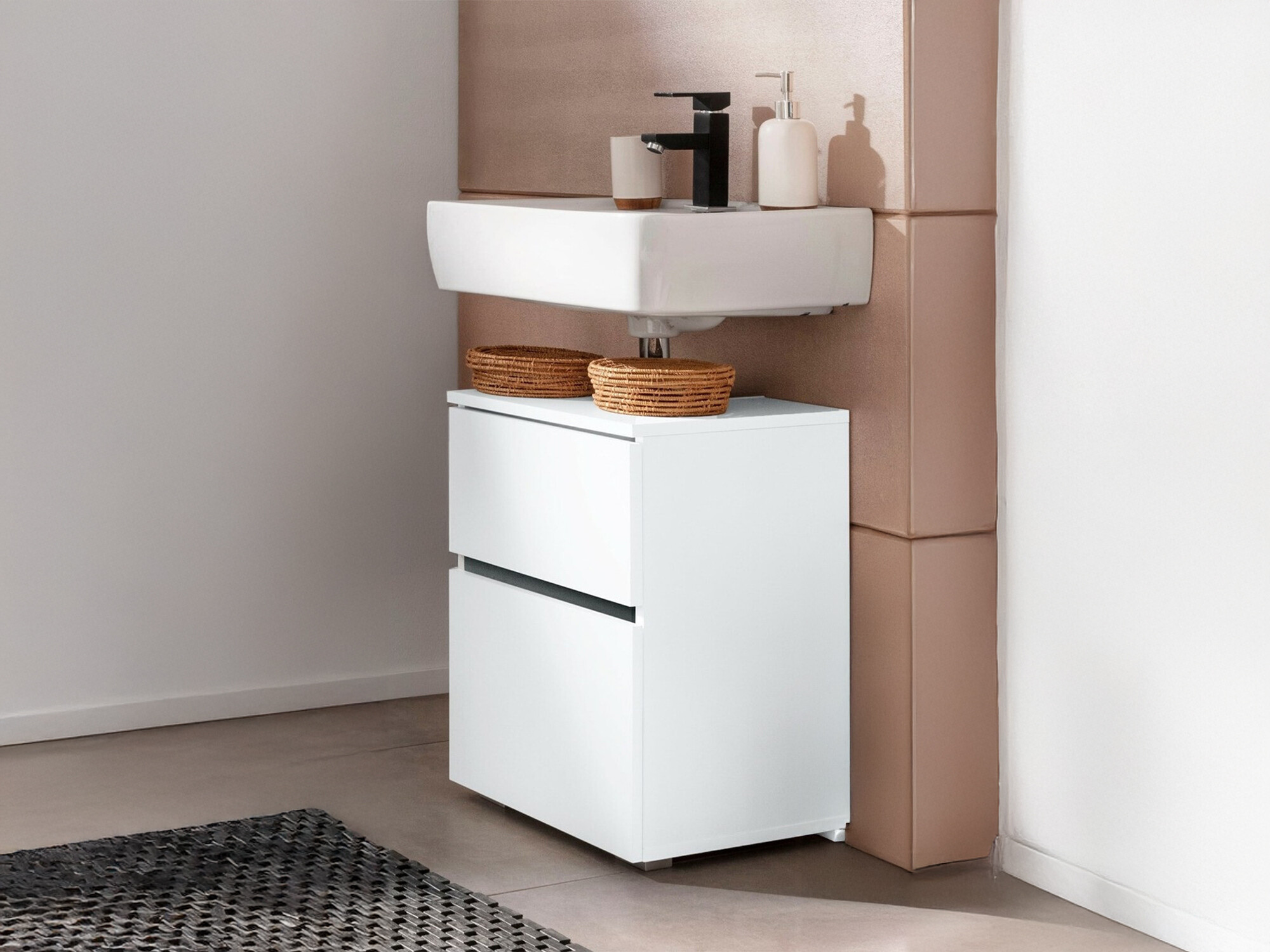 Standing bathroom cabinet for washbasin Soncamu 103 (White)