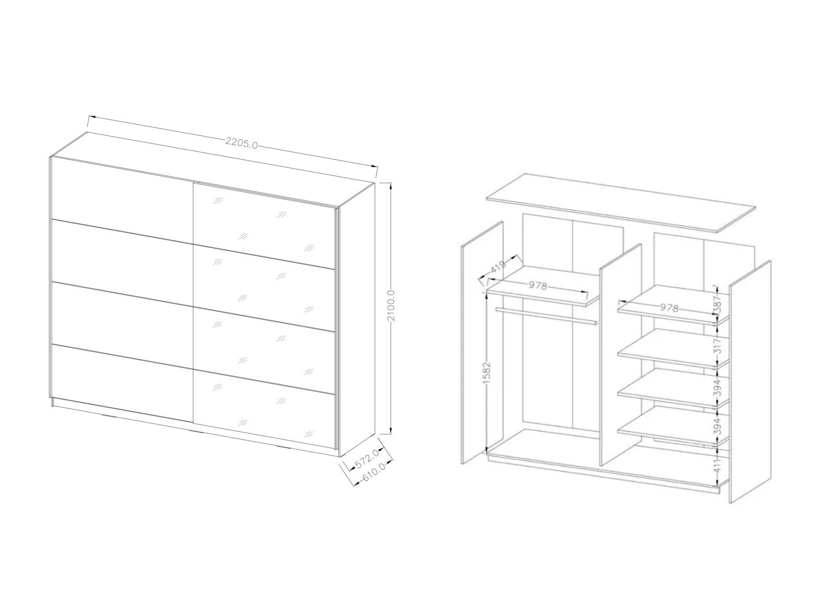 Wardrobe Melvele 111