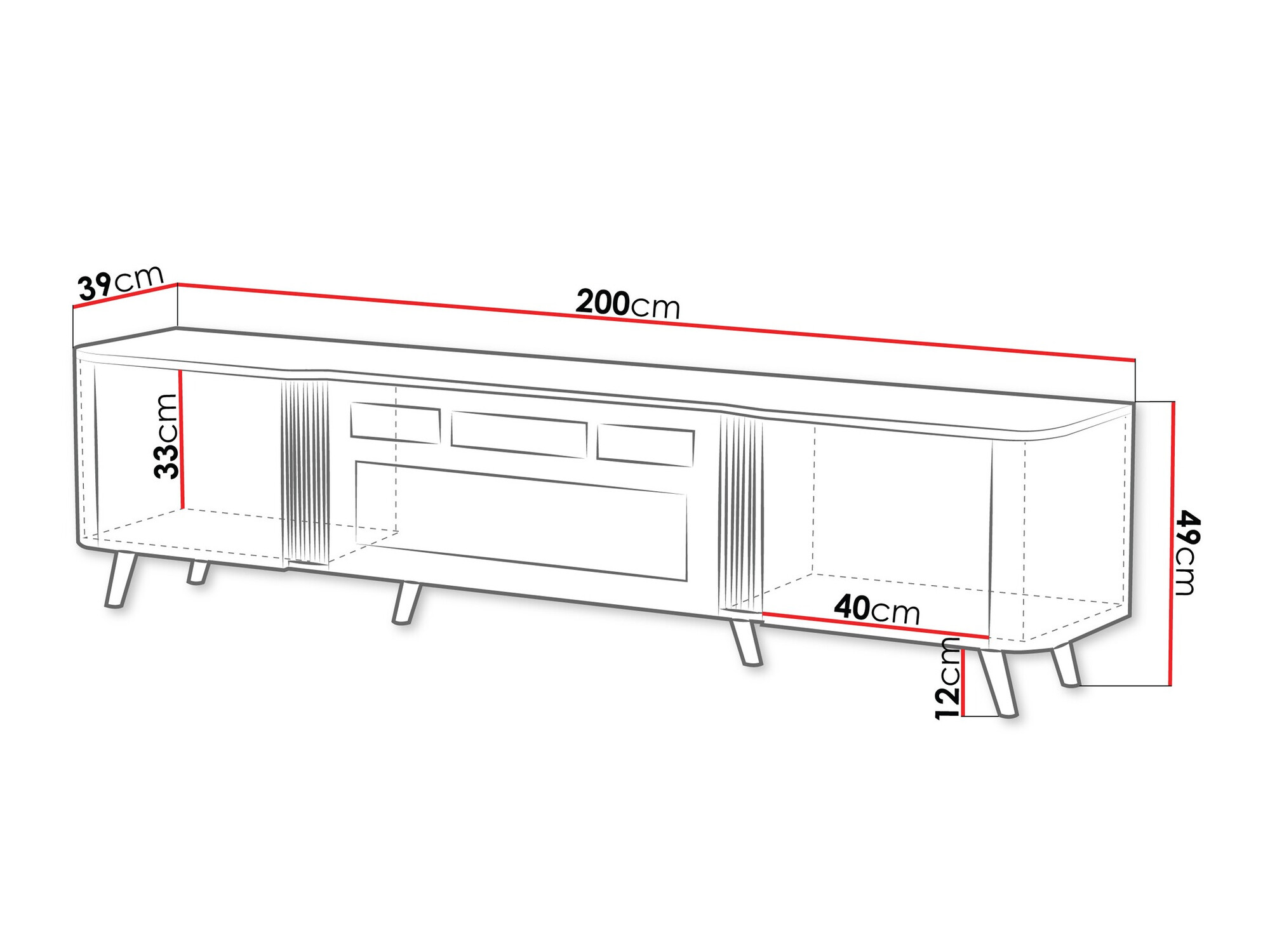 Έπιπλο τηλεόρασης Modus (Κασμίρι + Μαύρο)